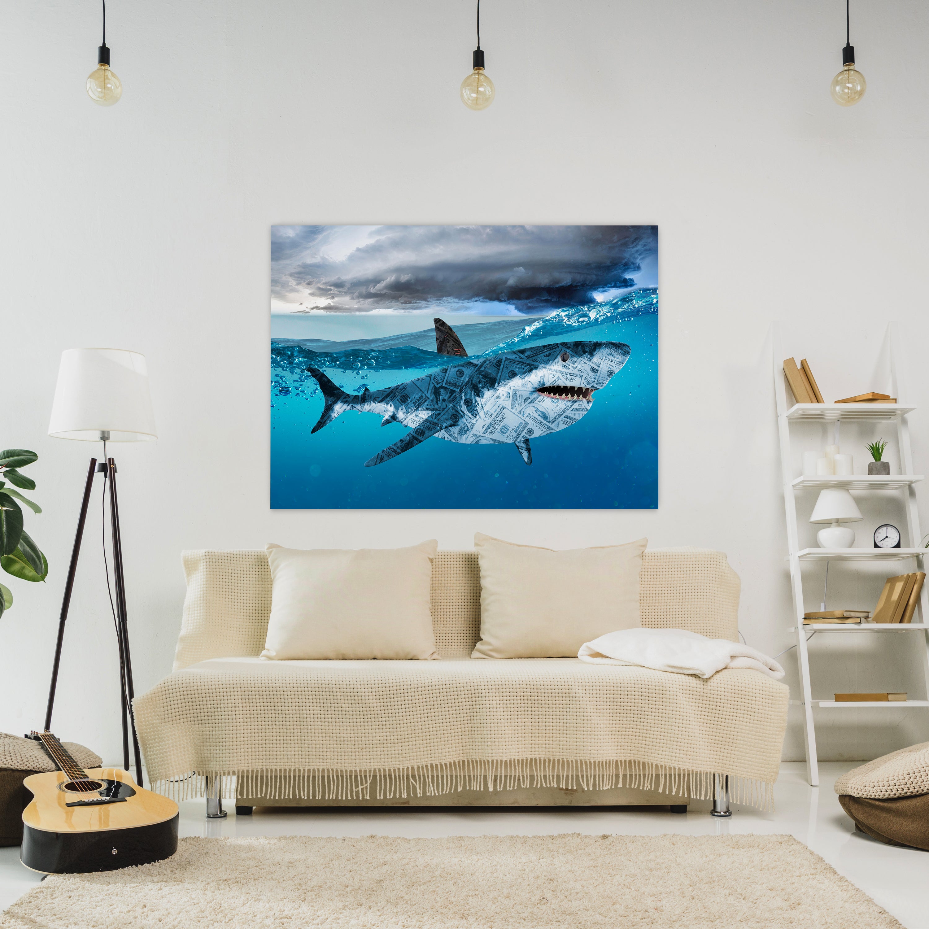 Leinwandbild Motivation, Querformat, Hai Moneyshark M0134 kaufen - Bild 2 Leinwandbild Motivation, Querformat, Hai Moneyshark M0134 kaufen - Bild 2