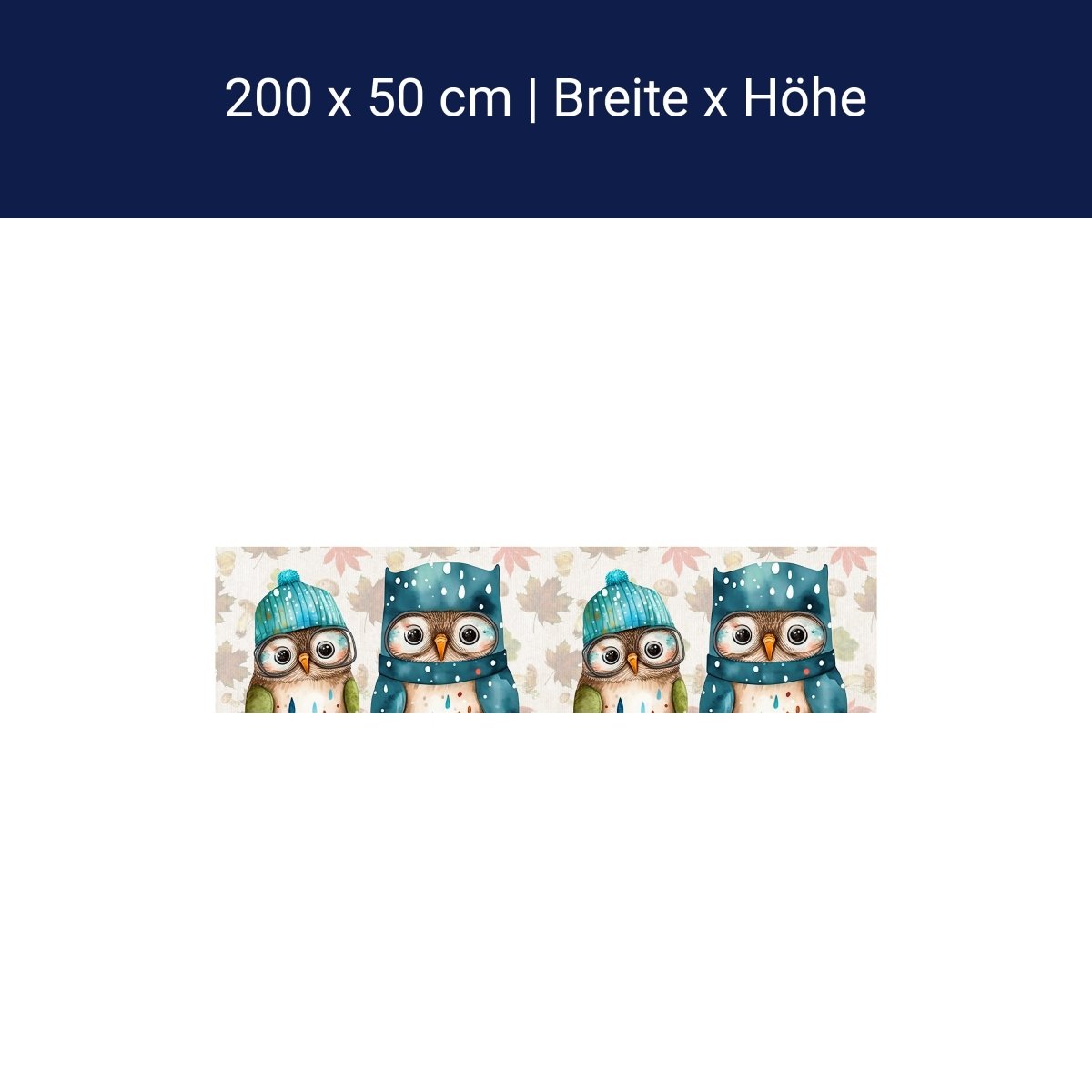 Panorama-Fototapete niedliche Eulen M0136 Panorama-Fototapete niedliche Eulen M0136