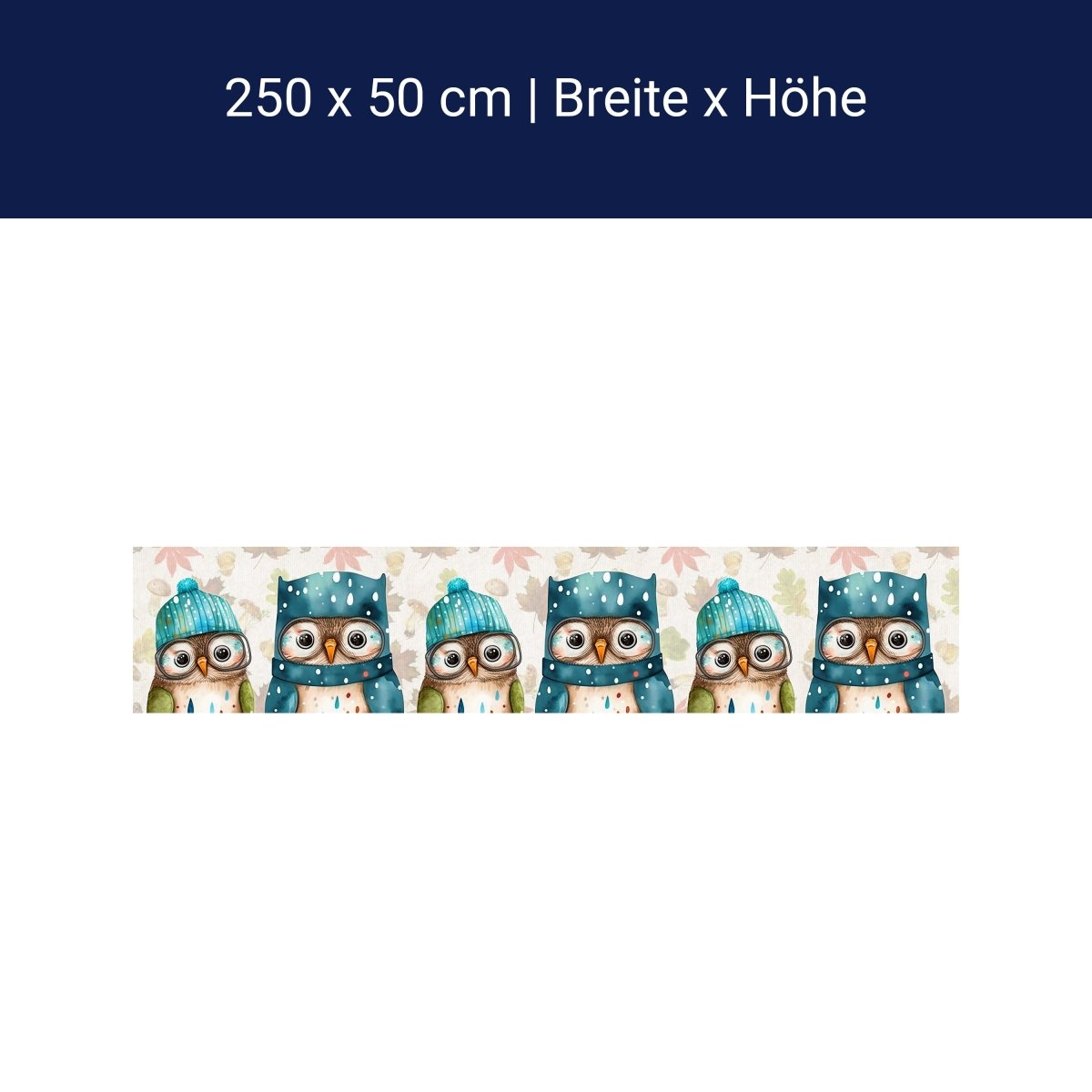Panorama-Fototapete niedliche Eulen M0136 Panorama-Fototapete niedliche Eulen M0136