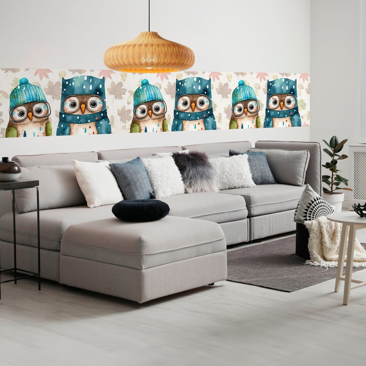 Panorama-Fototapete niedliche Eulen M0136 - Bild 1 Panorama-Fototapete niedliche Eulen M0136 - Bild 1