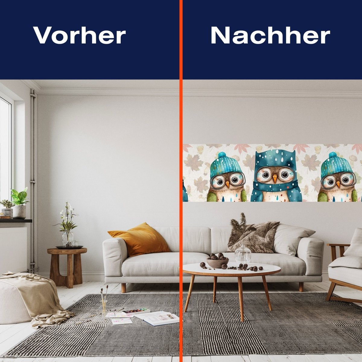 Panorama-Fototapete niedliche Eulen M0136 - Bild 3 Panorama-Fototapete niedliche Eulen M0136 - Bild 3