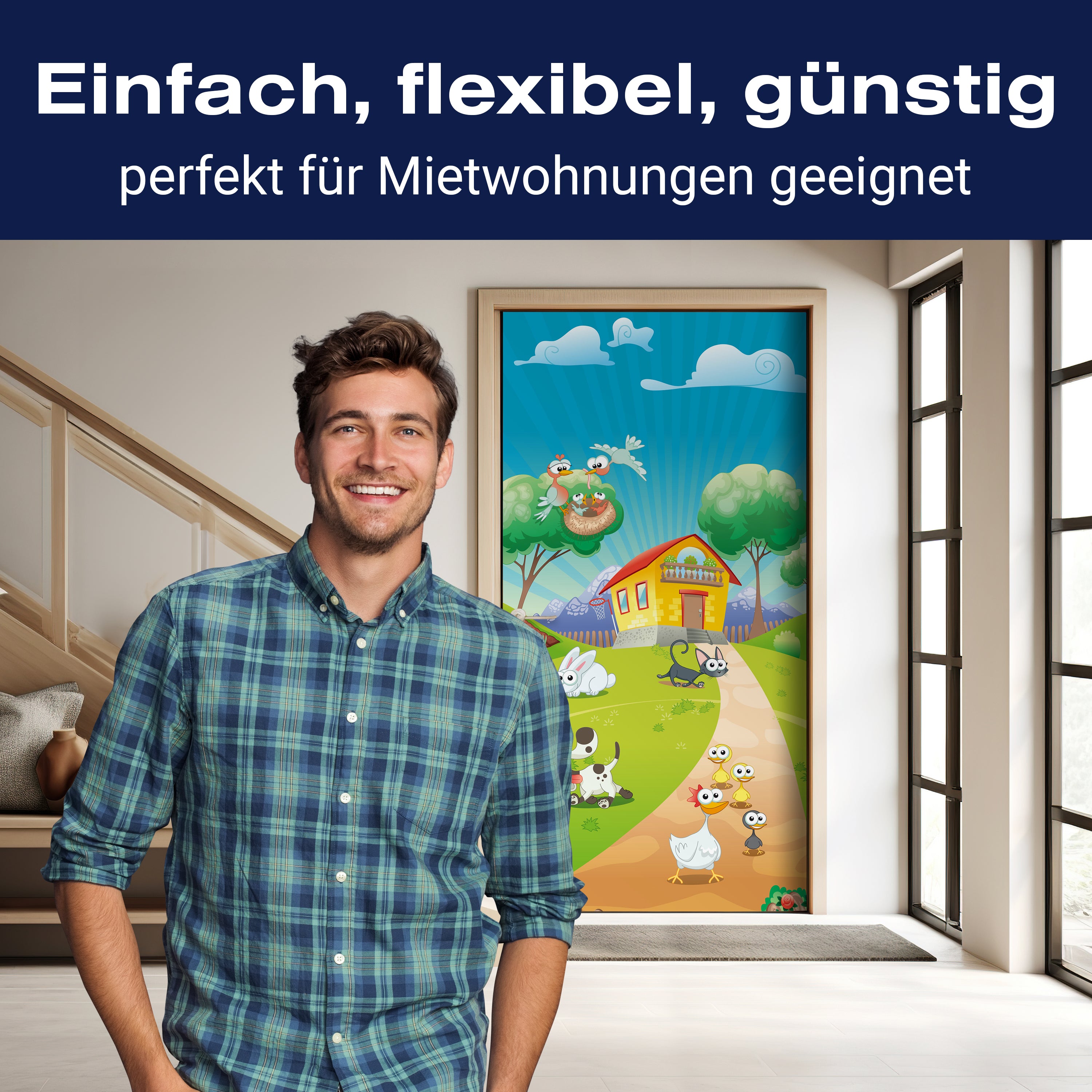 Türtapete lustige Haustiere Kinder M0179 - Bild 3 Türtapete lustige Haustiere Kinder M0179 - Bild 3