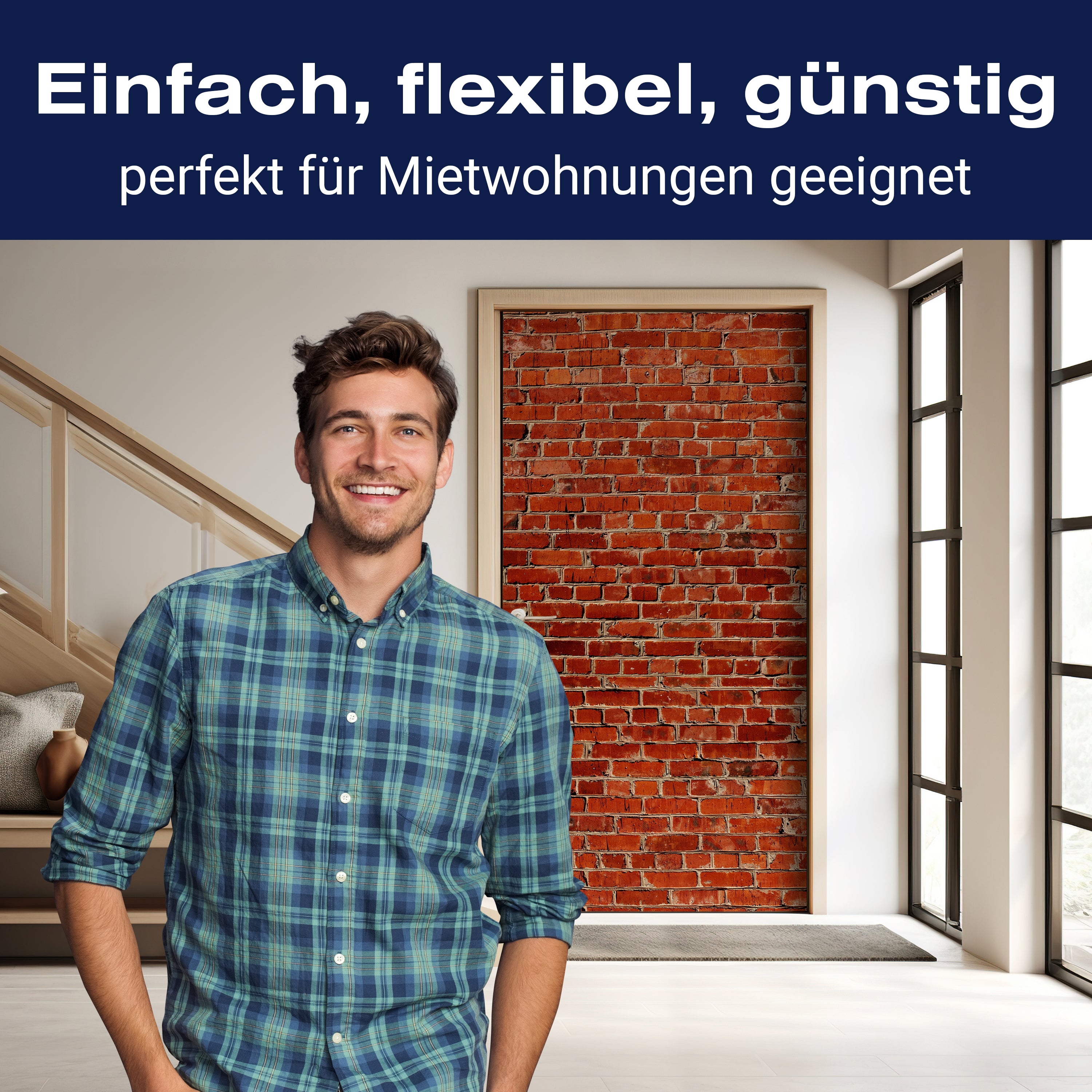 Türtapete Backstein rot Stadt M0240 - Bild 3 Türtapete Backstein rot Stadt M0240 - Bild 3