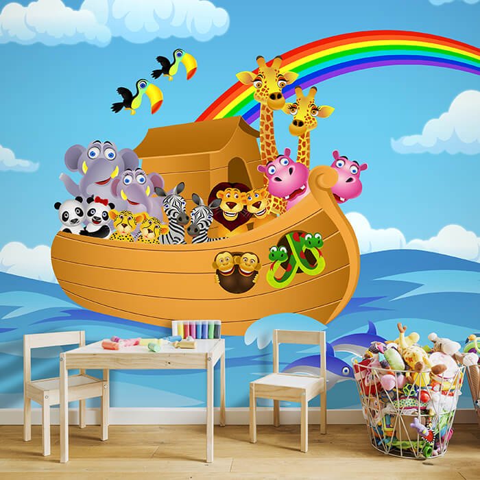 Fototapete Regenbogen, Arche, Cartoon M0261 - Bild 1 Fototapete Regenbogen, Arche, Cartoon M0261 - Bild 1