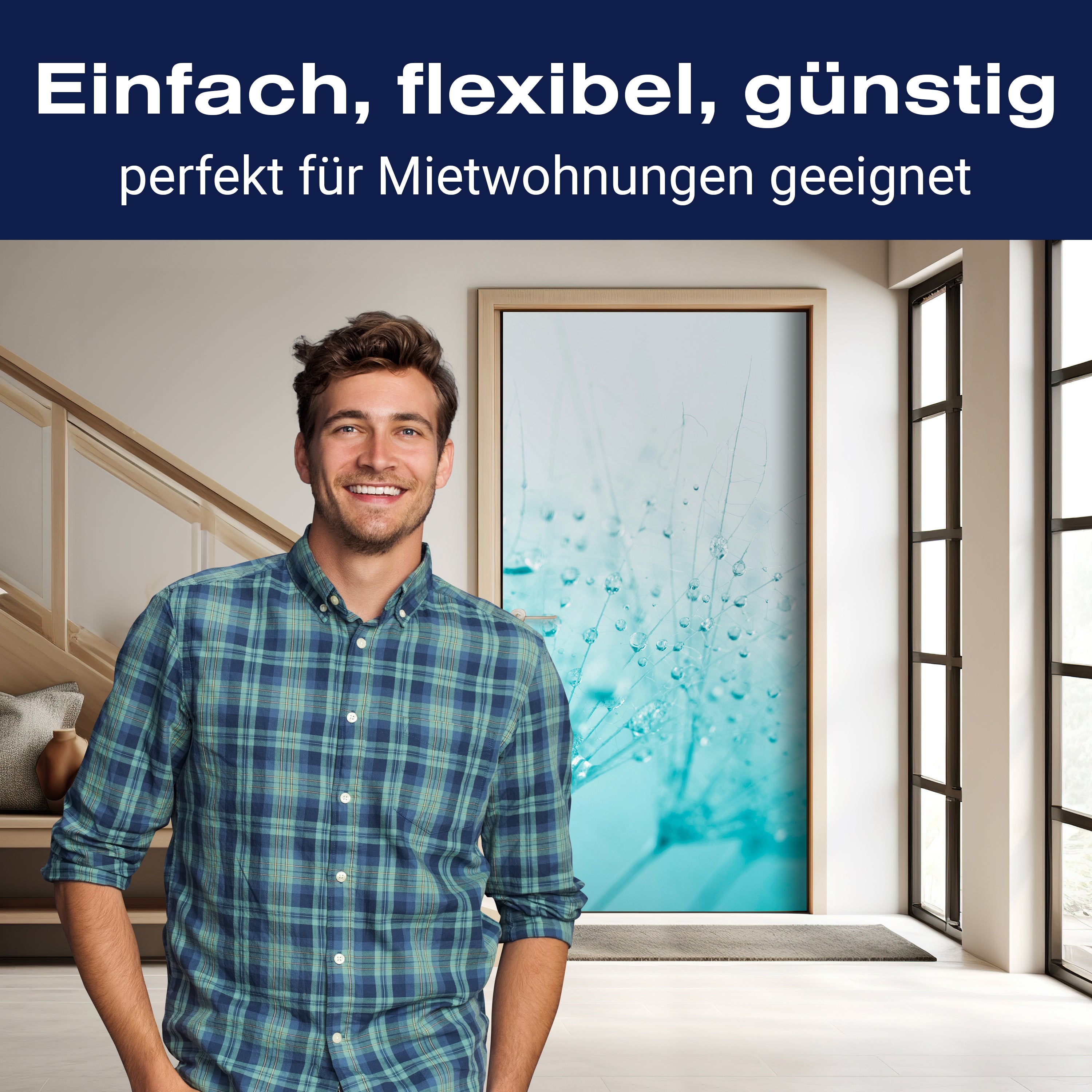 Türtapete Pusteblume Türkis M0347 - Bild 3 Türtapete Pusteblume Türkis M0347 - Bild 3