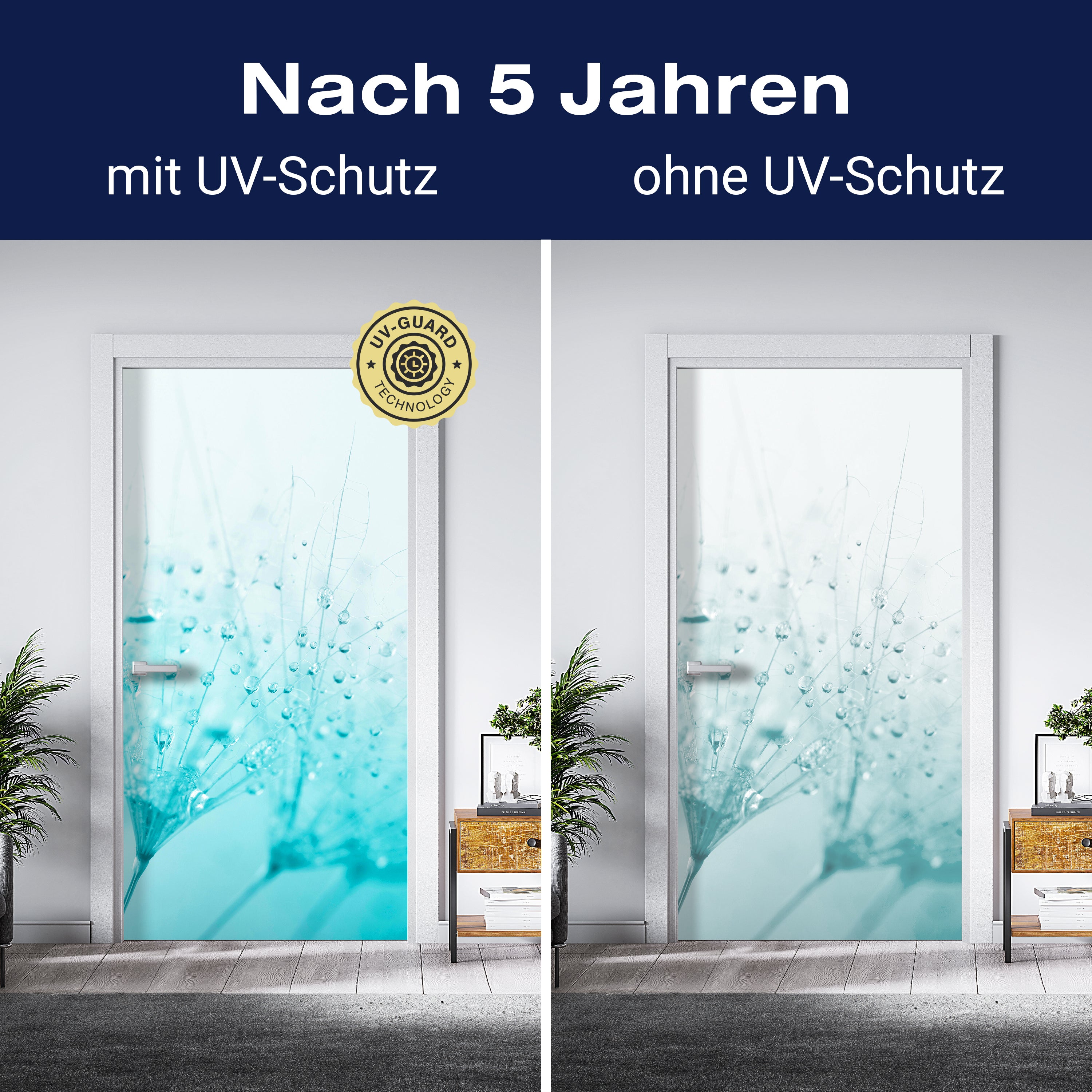 Türtapete Pusteblume Türkis M0347 - Bild 4 Türtapete Pusteblume Türkis M0347 - Bild 4