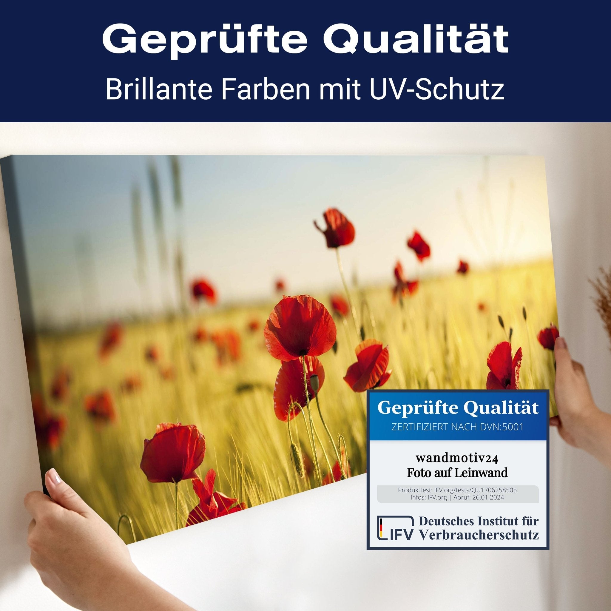 Leinwandbild Kornfeld mit Mohnblumen M0398 kaufen - Bild 4 Leinwandbild Kornfeld mit Mohnblumen M0398 kaufen - Bild 4