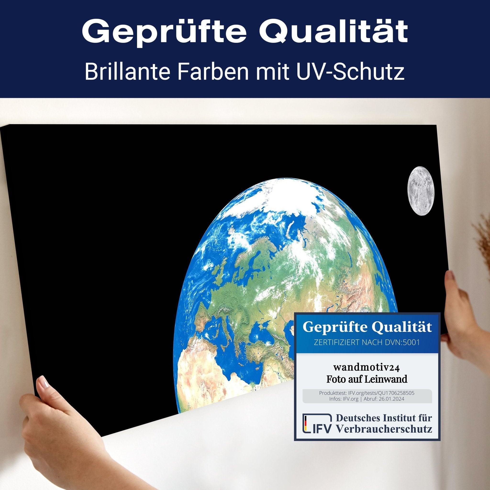 Leinwandbild Erde mit Mond M0402 kaufen - Bild 4 Leinwandbild Erde mit Mond M0402 kaufen - Bild 4