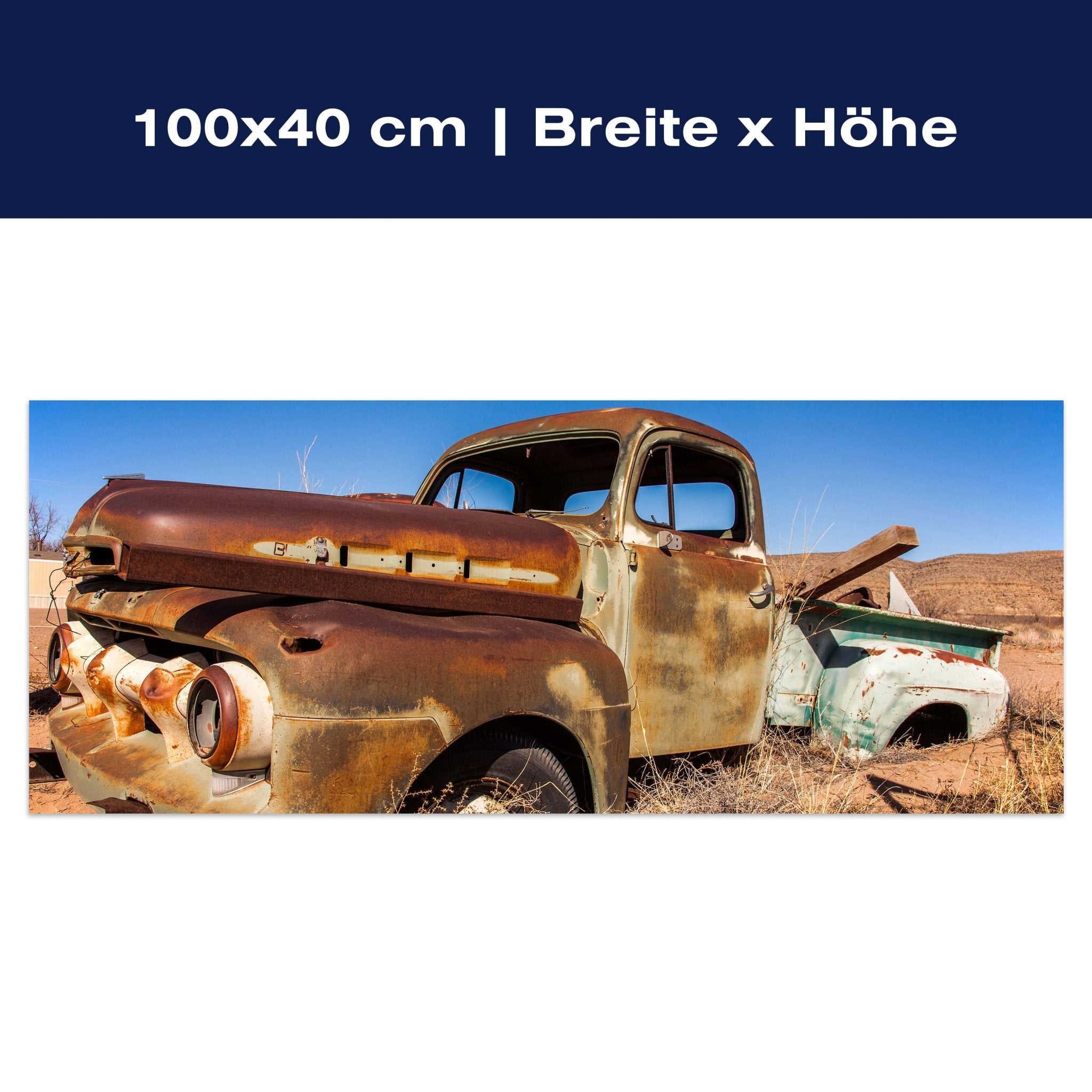 Leinwandbild Alter Picup in der Wüste M0407 Leinwandbild Alter Picup in der Wüste M0407