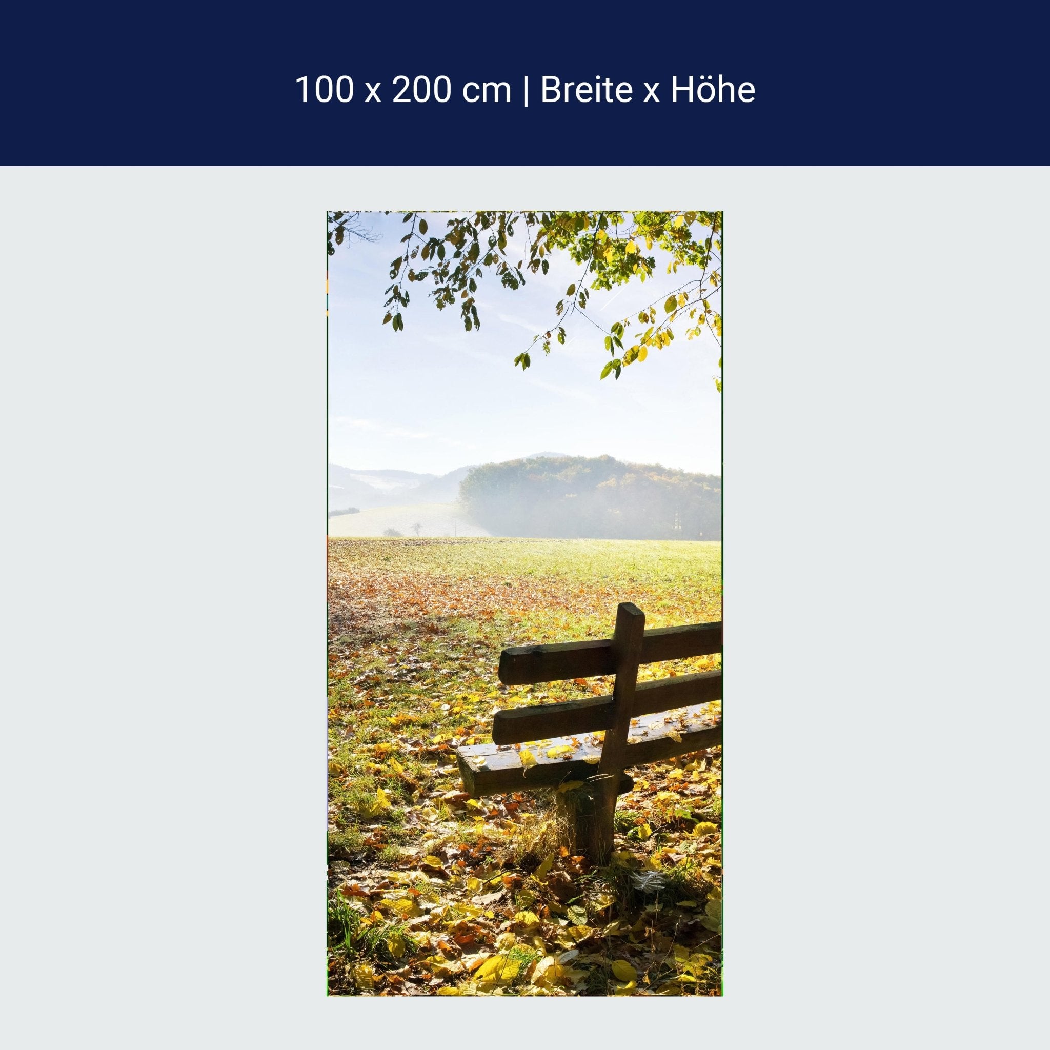 Türtapete Parkbank im Herbst M0415 Türtapete Parkbank im Herbst M0415