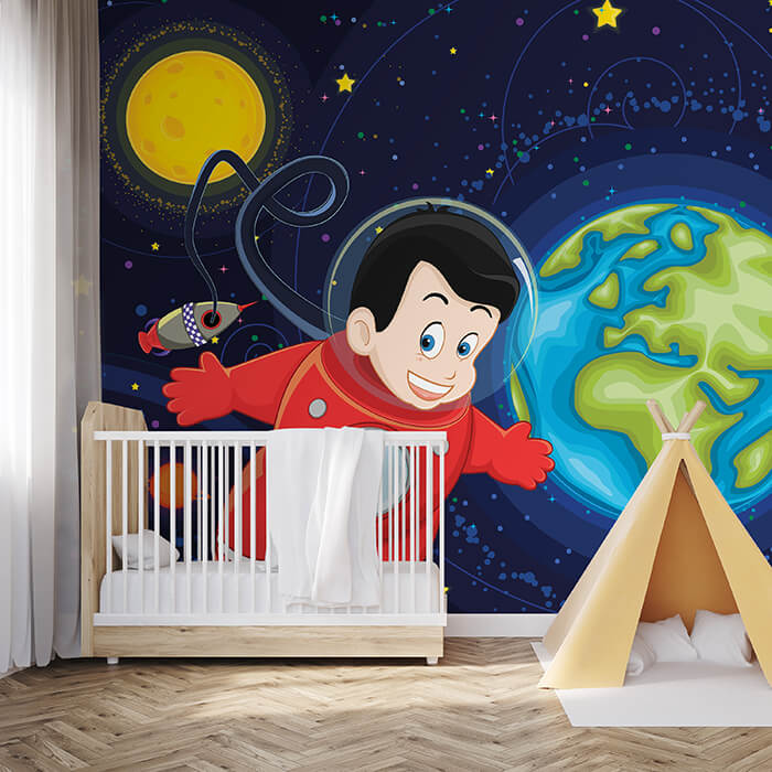 Fototapete Kinderzimmer Junge im Weltall M0430 - Bild 1 Fototapete Kinderzimmer Junge im Weltall M0430 - Bild 1