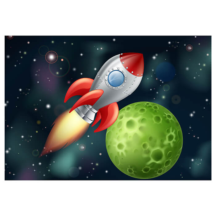 Fototapete Kinderzimmer Rakete im Weltall M0432 - Bild 2 Fototapete Kinderzimmer Rakete im Weltall M0432 - Bild 2