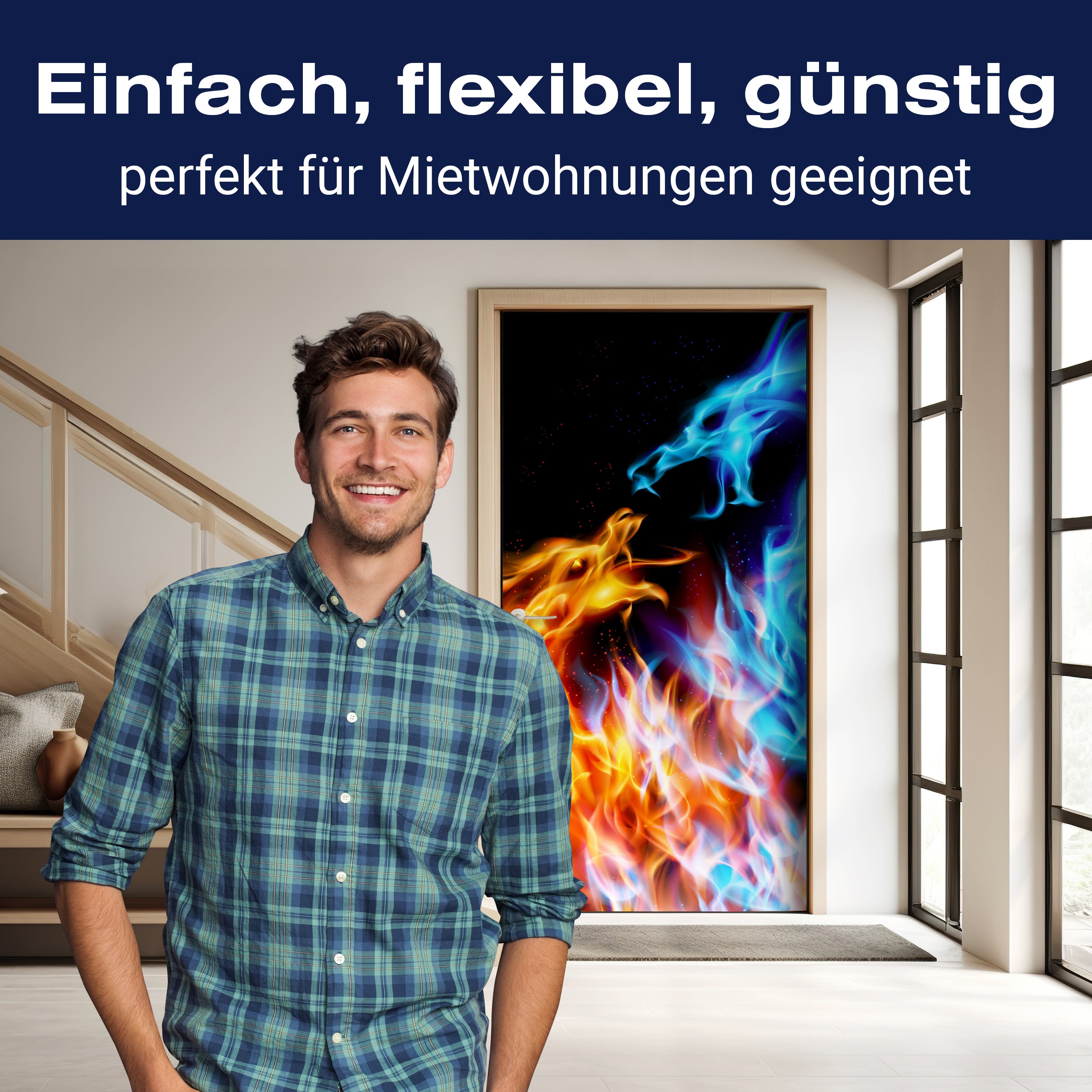 Türtapete Feuerdrachen M0440 - Bild 3 Türtapete Feuerdrachen M0440 - Bild 3