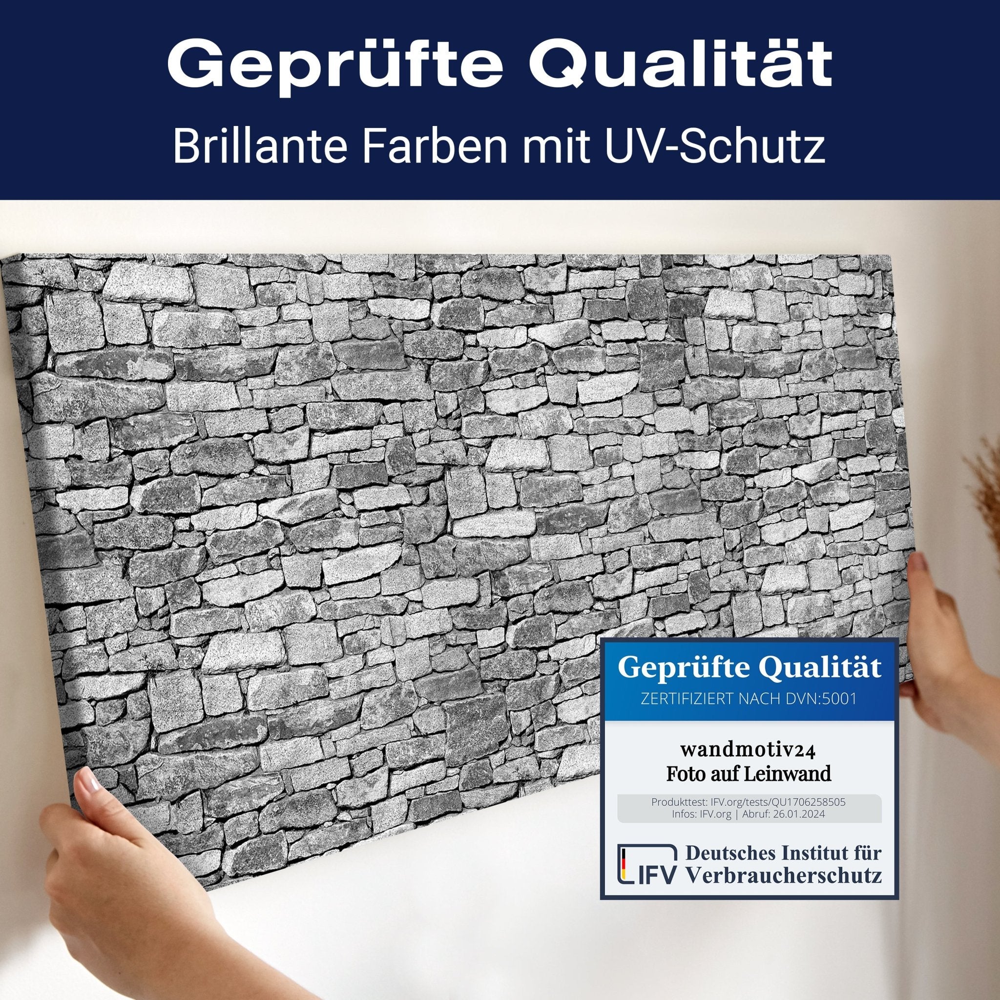 Leinwandbild Natursteinmauer Grau M0472 kaufen - Bild 4 Leinwandbild Natursteinmauer Grau M0472 kaufen - Bild 4