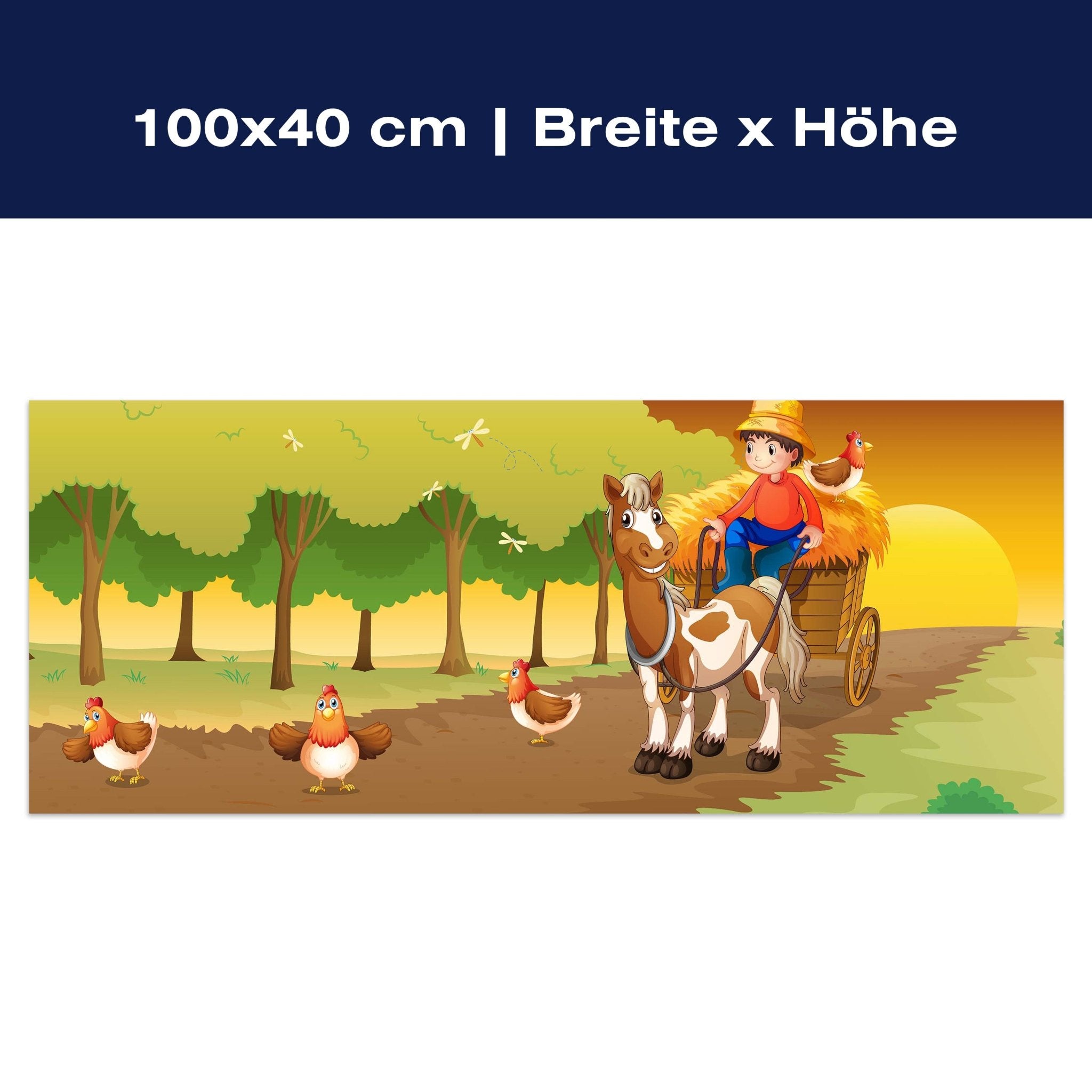 Leinwandbild Farmer mit Pferdekutsche M0499 Leinwandbild Farmer mit Pferdekutsche M0499
