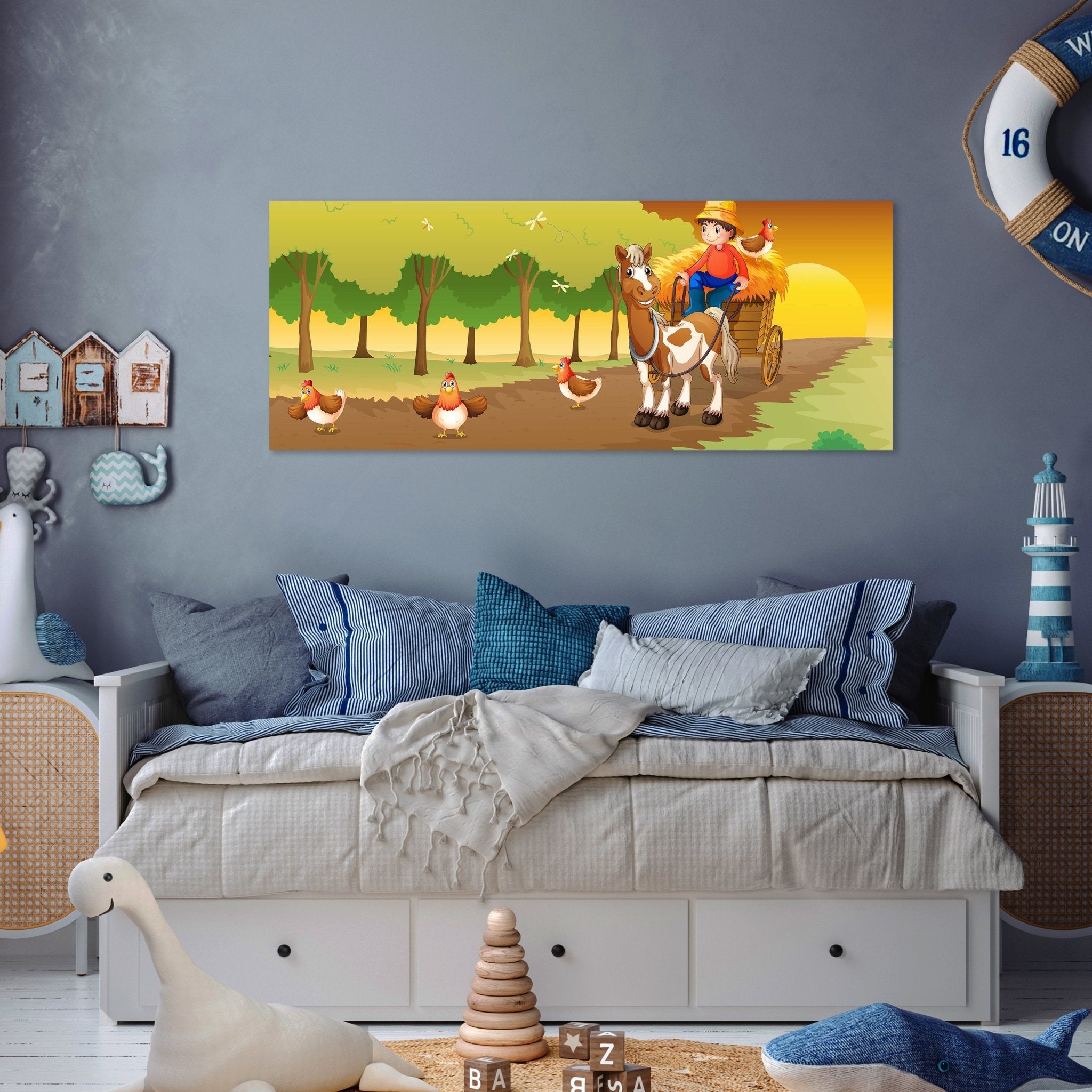 Leinwandbild Farmer mit Pferdekutsche M0499 kaufen - Bild 3