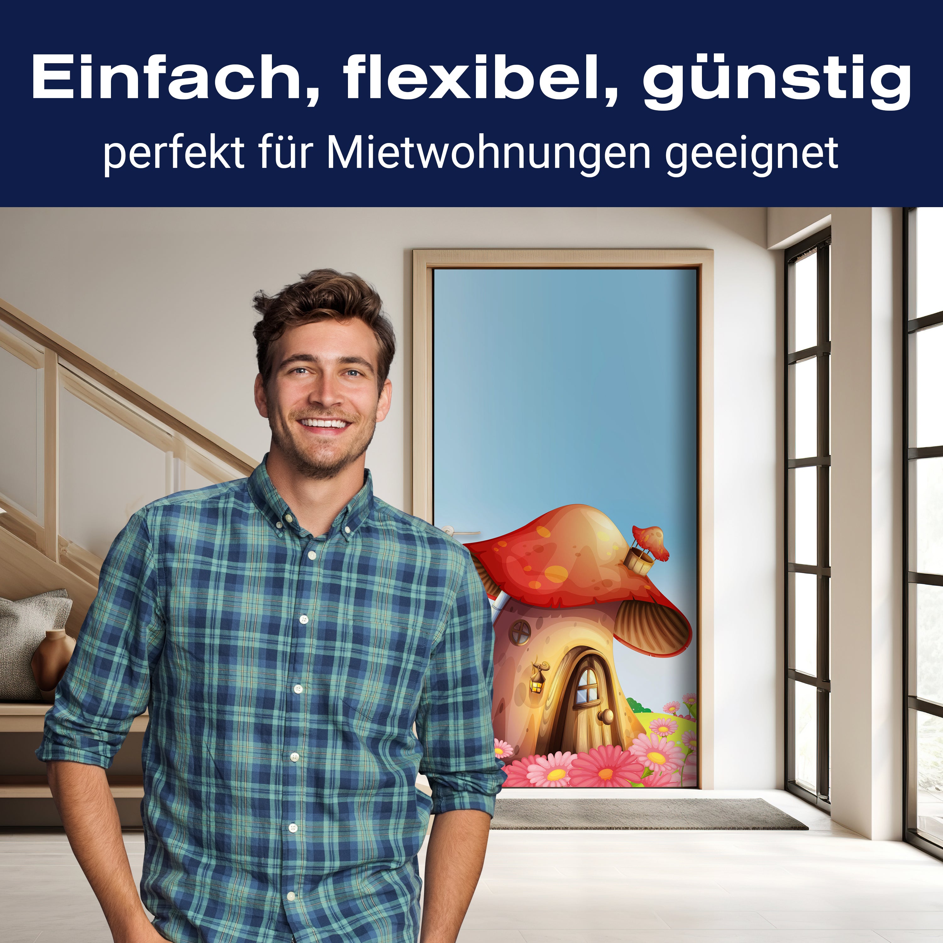 Türtapete Pilz auf der Blumenwiese M0502 - Bild 3 Türtapete Pilz auf der Blumenwiese M0502 - Bild 3