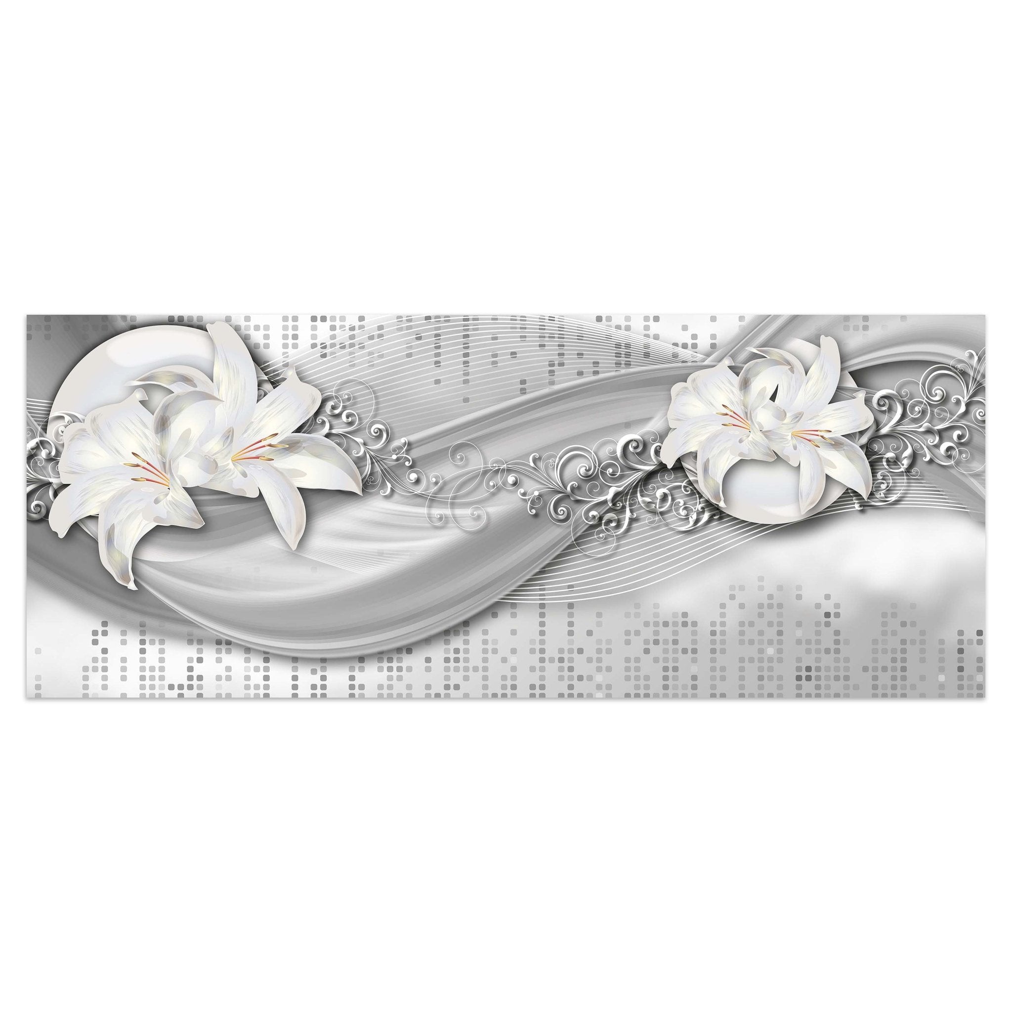 Leinwandbild abstrakte Lilien grau silber M0524 kaufen - Bild 1