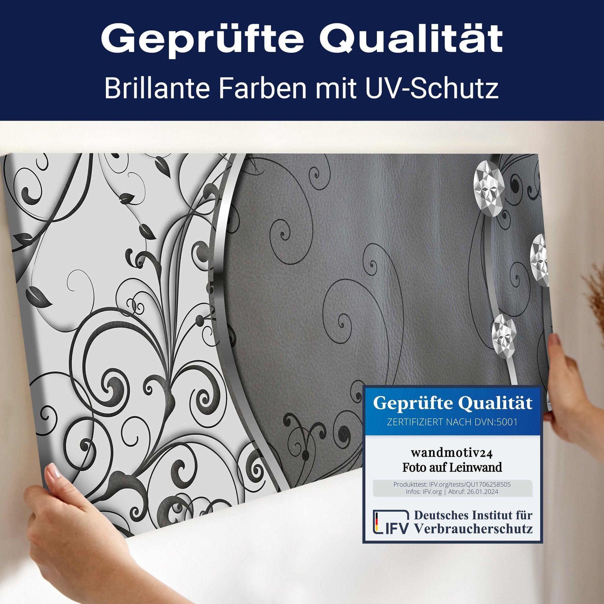 Leinwandbild Leder Diamant abstrakt M0525 kaufen - Bild 4 Leinwandbild Leder Diamant abstrakt M0525 kaufen - Bild 4