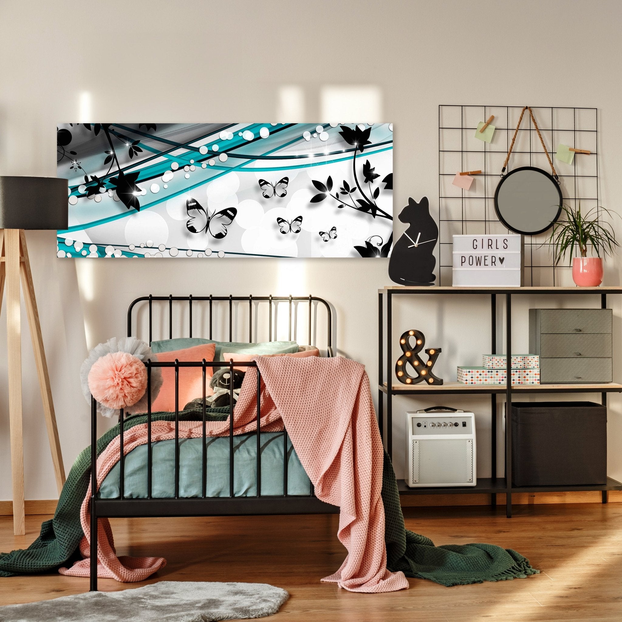 Leinwandbild Schmetterling Ranken Grün M0535 kaufen - Bild 3 Leinwandbild Schmetterling Ranken Grün M0535 kaufen - Bild 3