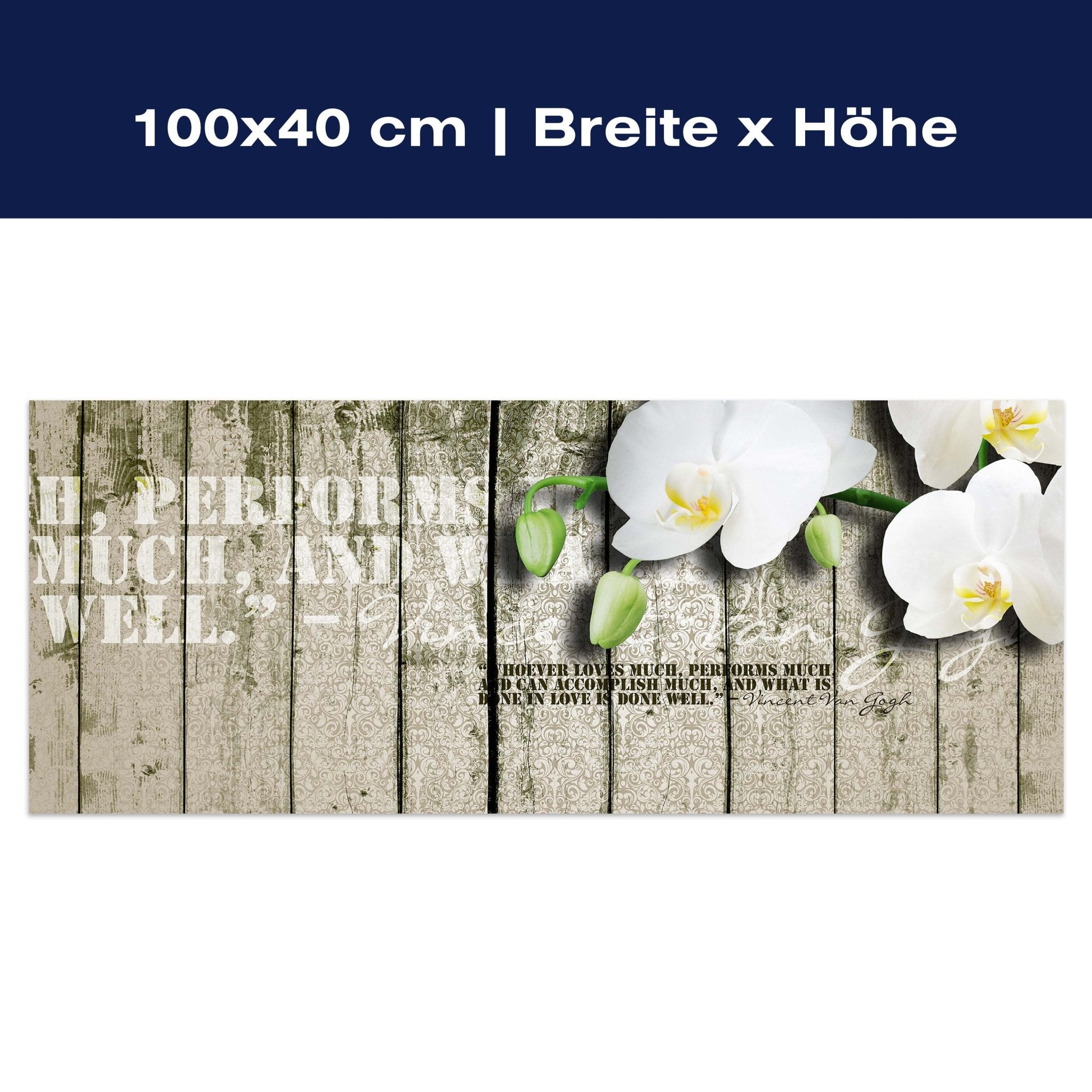 Leinwandbild Holz Zaun weiße Orchidee M0539 Leinwandbild Holz Zaun weiße Orchidee M0539