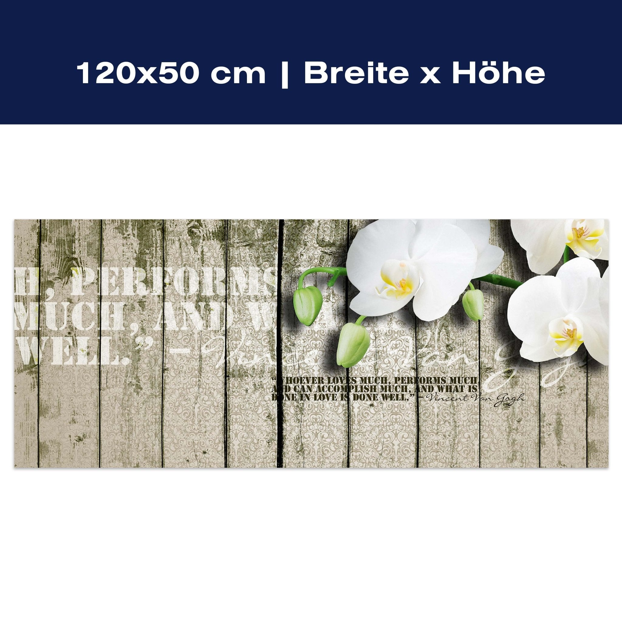 Leinwandbild Holz Zaun weiße Orchidee M0539 Leinwandbild Holz Zaun weiße Orchidee M0539