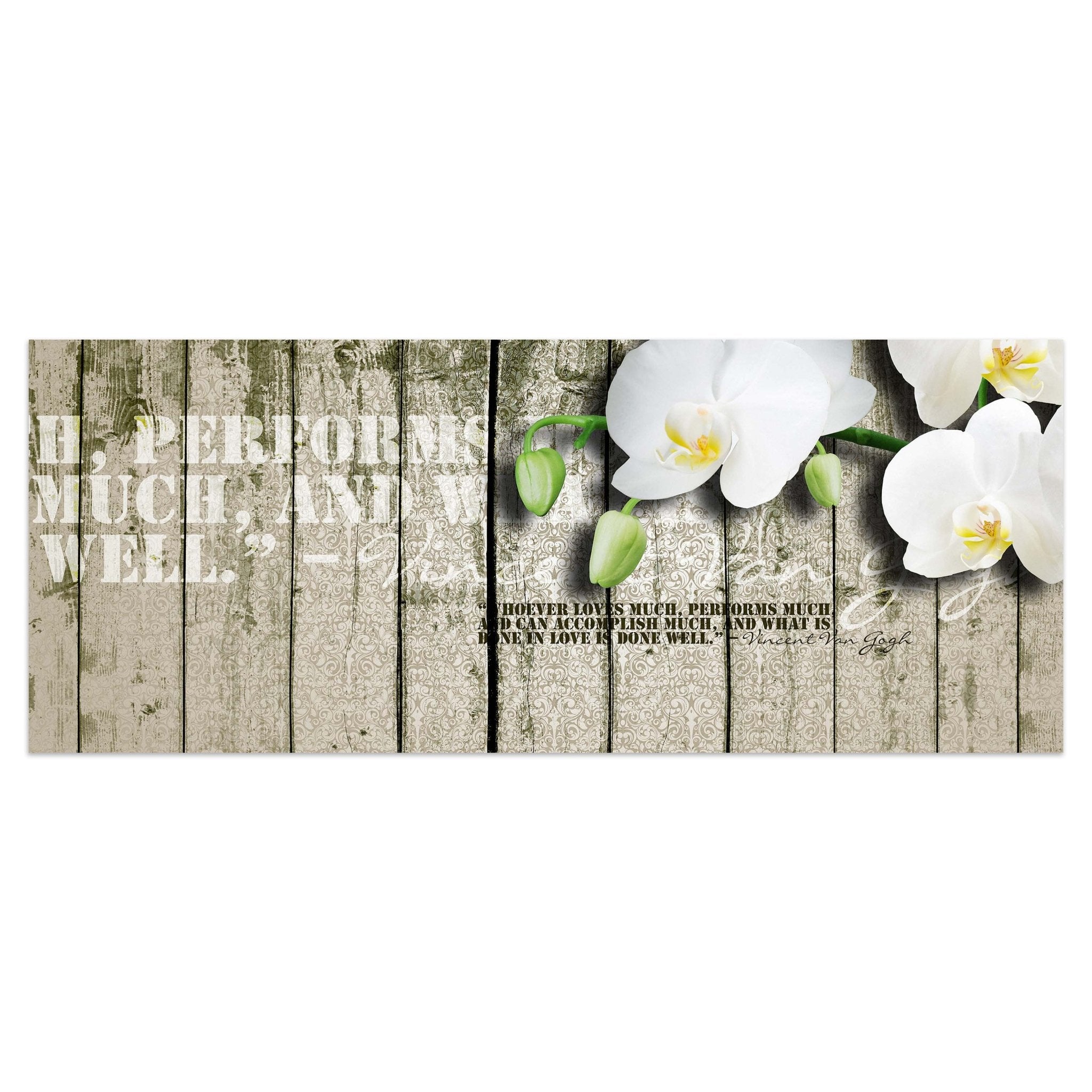 Leinwandbild Holz Zaun weiße Orchidee M0539 kaufen - Bild 1