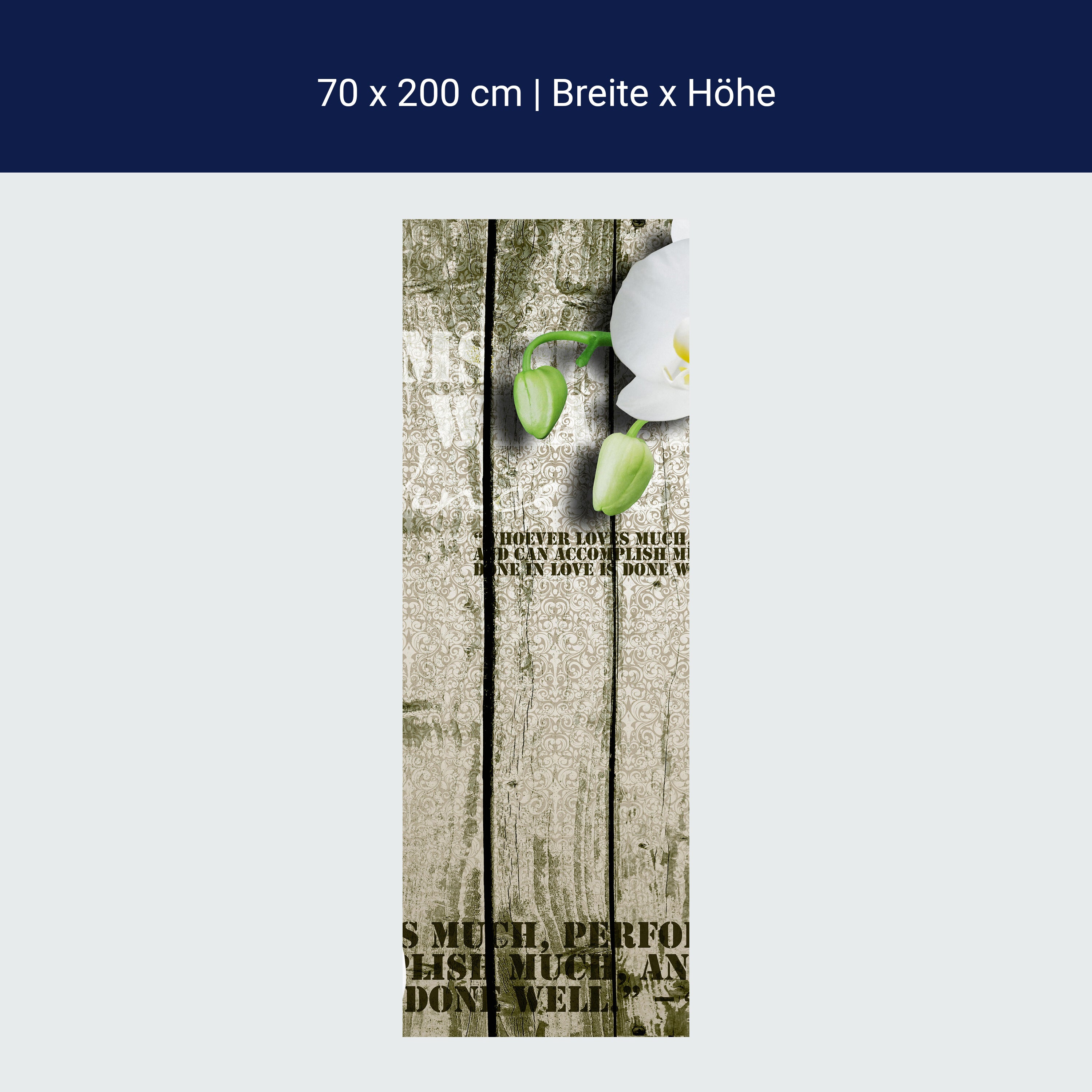 Türtapete Holz Zaun weiße Orchidee M0539 Türtapete Holz Zaun weiße Orchidee M0539