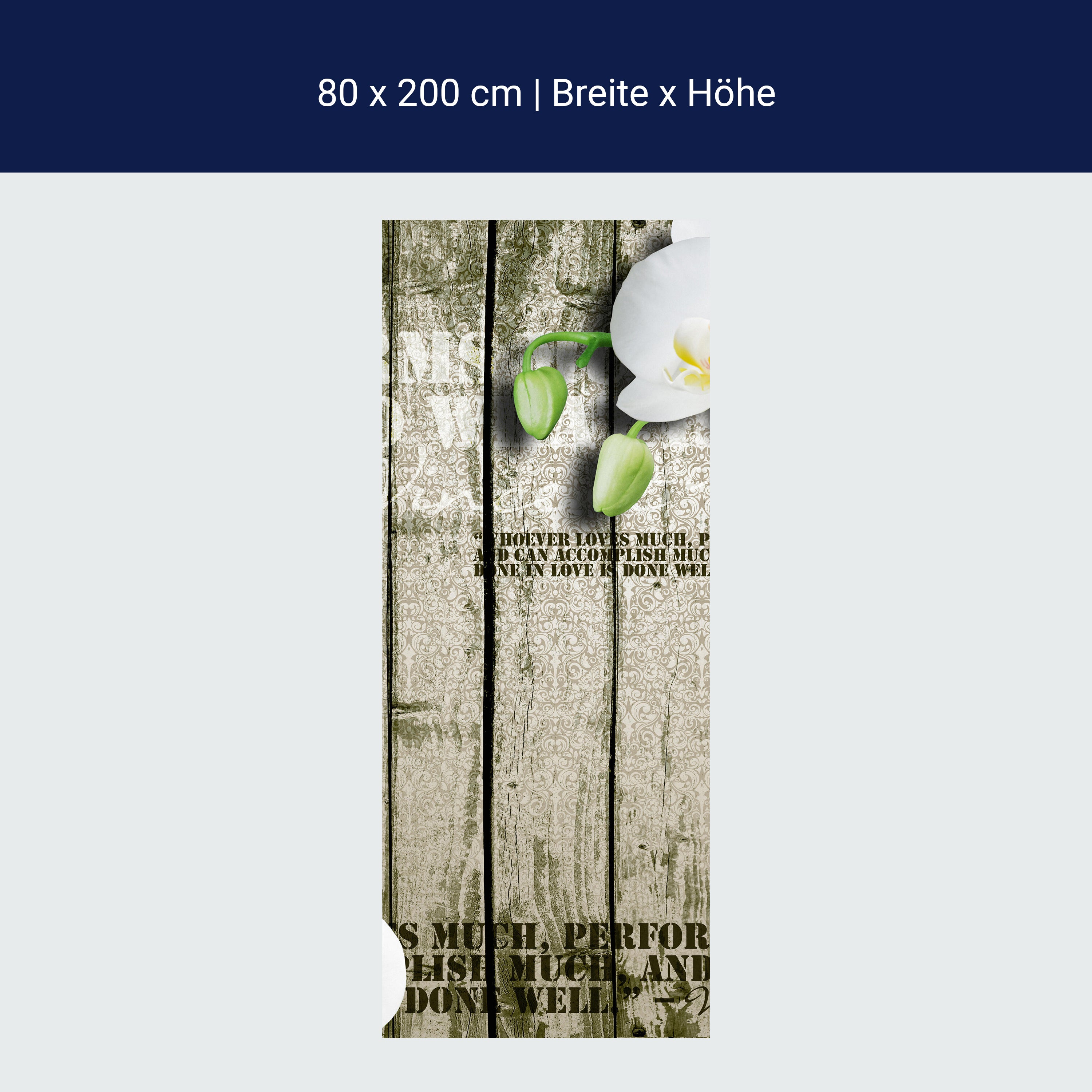 Türtapete Holz Zaun weiße Orchidee M0539 Türtapete Holz Zaun weiße Orchidee M0539