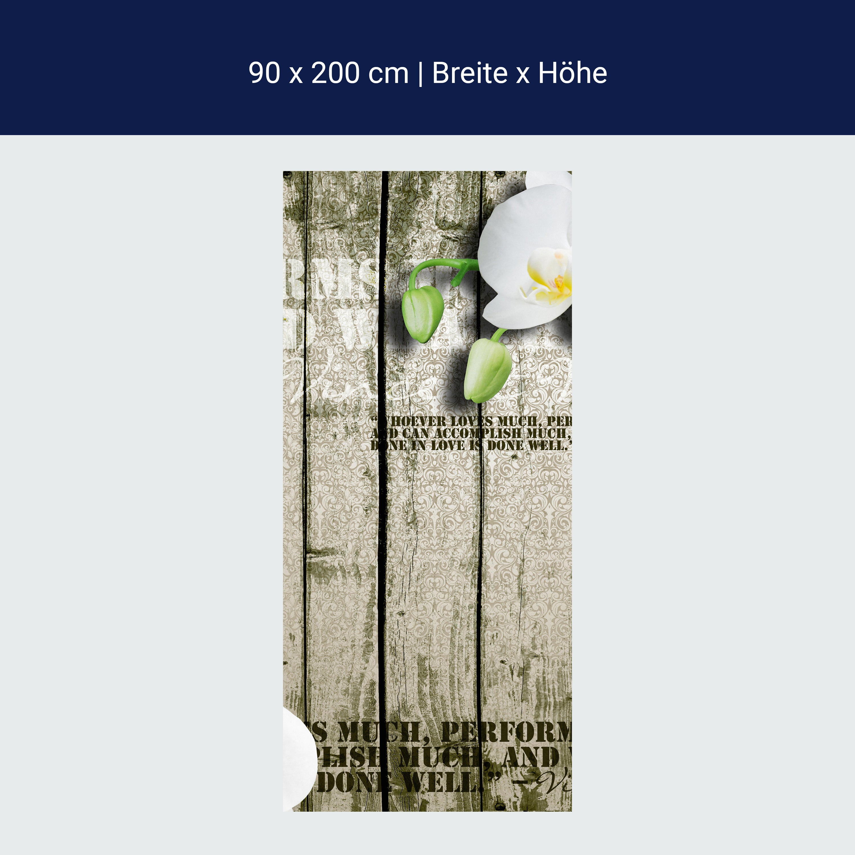Türtapete Holz Zaun weiße Orchidee M0539 Türtapete Holz Zaun weiße Orchidee M0539