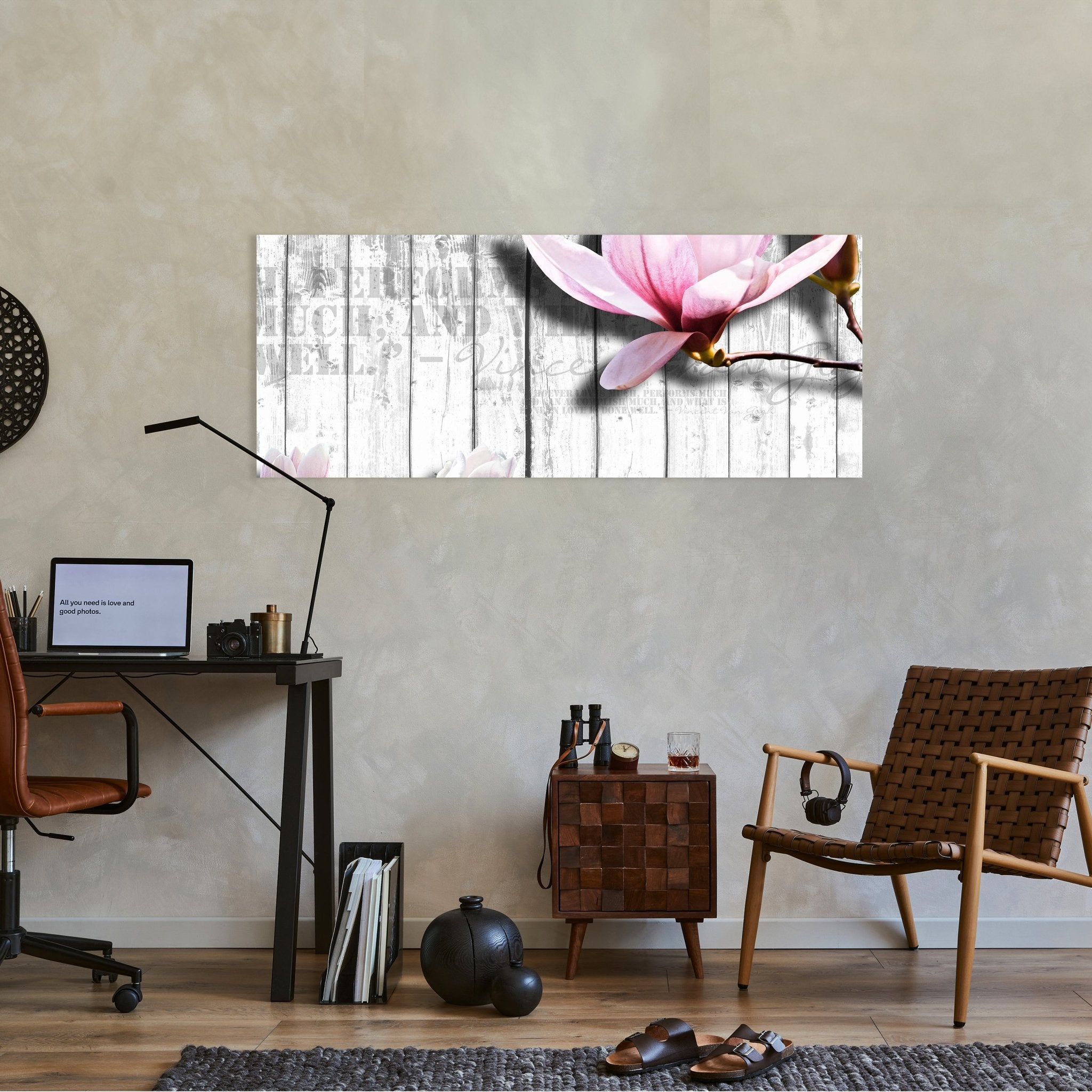 Leinwandbild Holz rosa Blüten M0540 kaufen - Bild 2 Leinwandbild Holz rosa Blüten M0540 kaufen - Bild 2