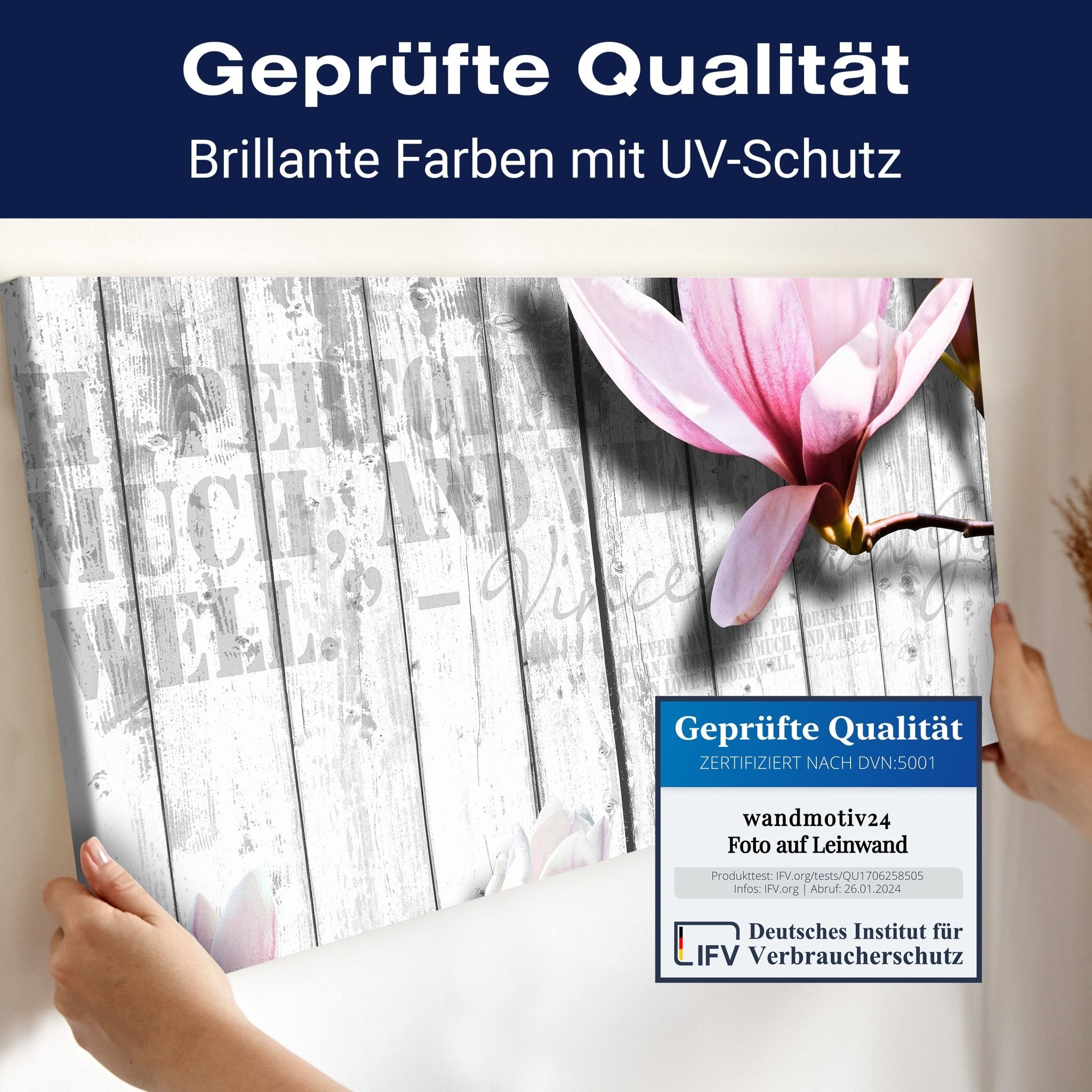 Leinwandbild Holz rosa Blüten M0540 kaufen - Bild 4 Leinwandbild Holz rosa Blüten M0540 kaufen - Bild 4