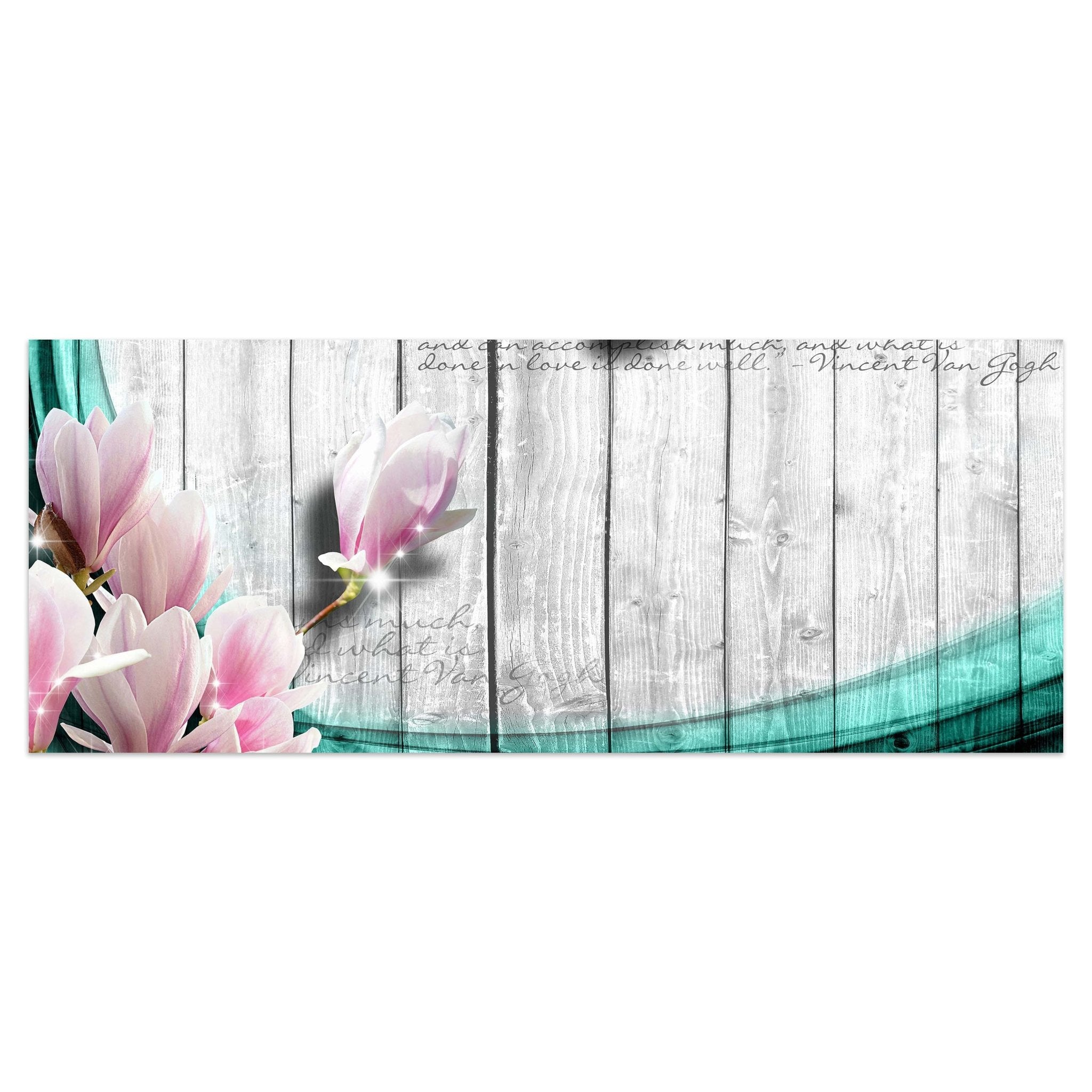 Leinwandbild Holz Blüten türkis M0541 kaufen - Bild 1 Leinwandbild Holz Blüten türkis M0541 kaufen - Bild 1