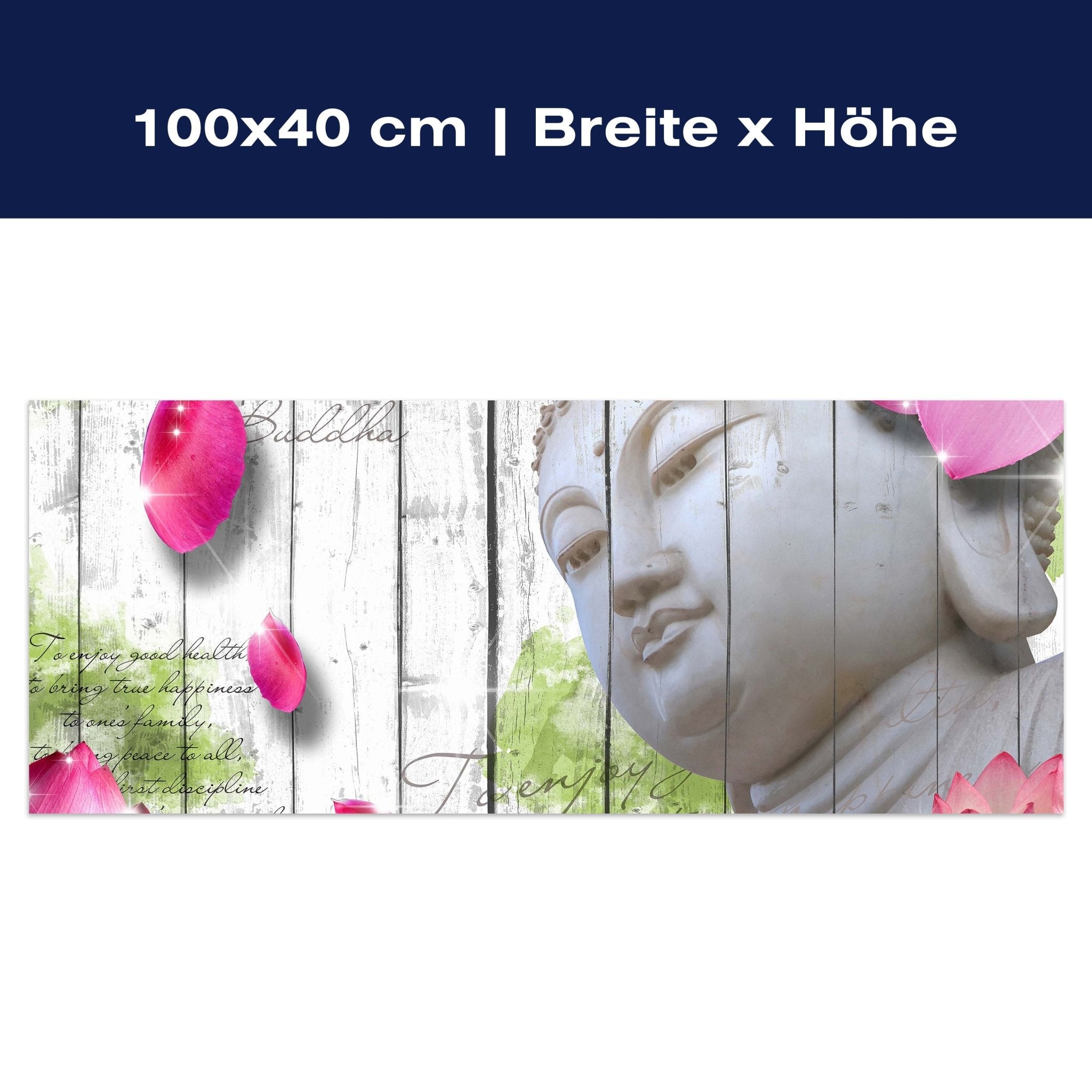 Leinwandbild Holz Blüten Buddha M0544 Leinwandbild Holz Blüten Buddha M0544
