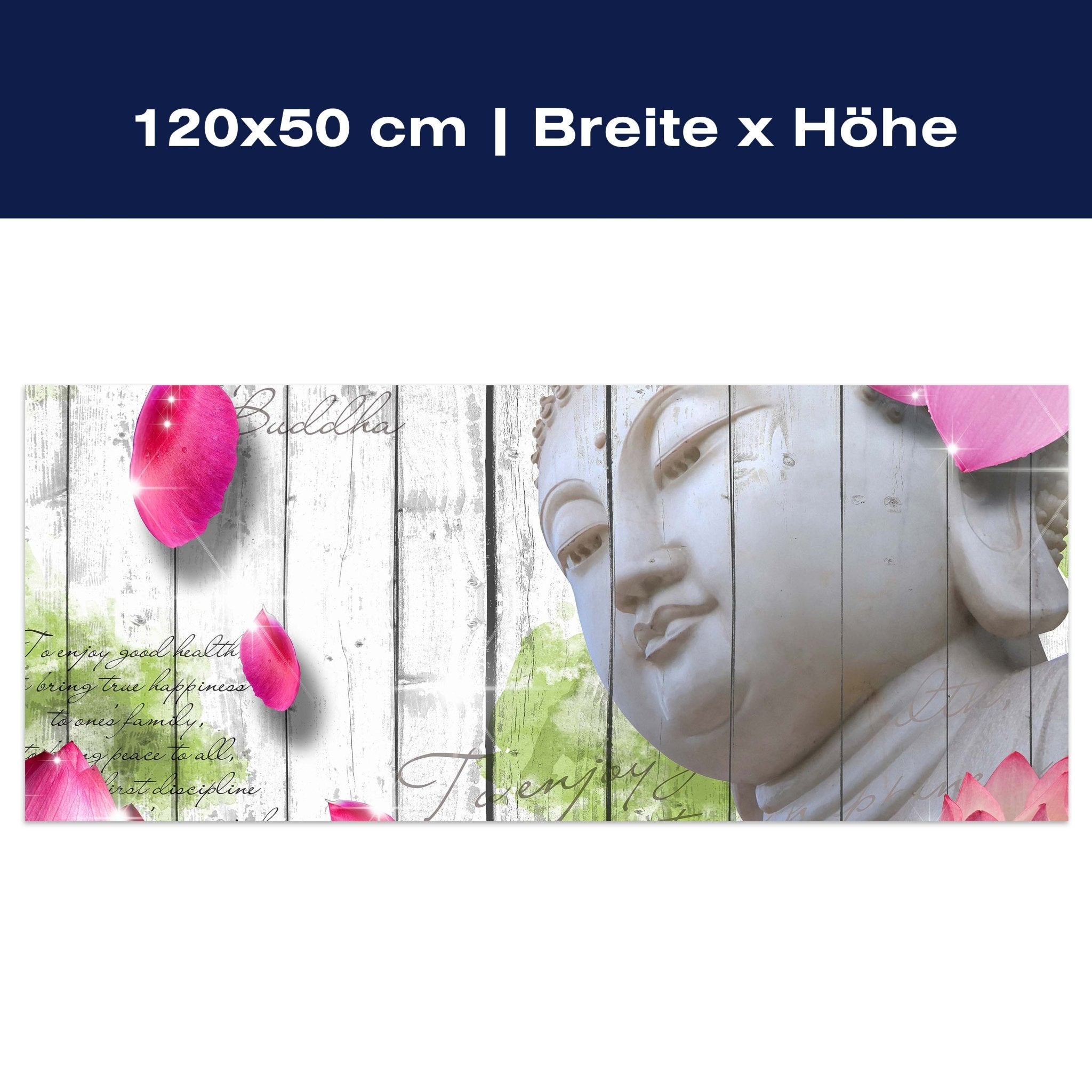 Leinwandbild Holz Blüten Buddha M0544 Leinwandbild Holz Blüten Buddha M0544