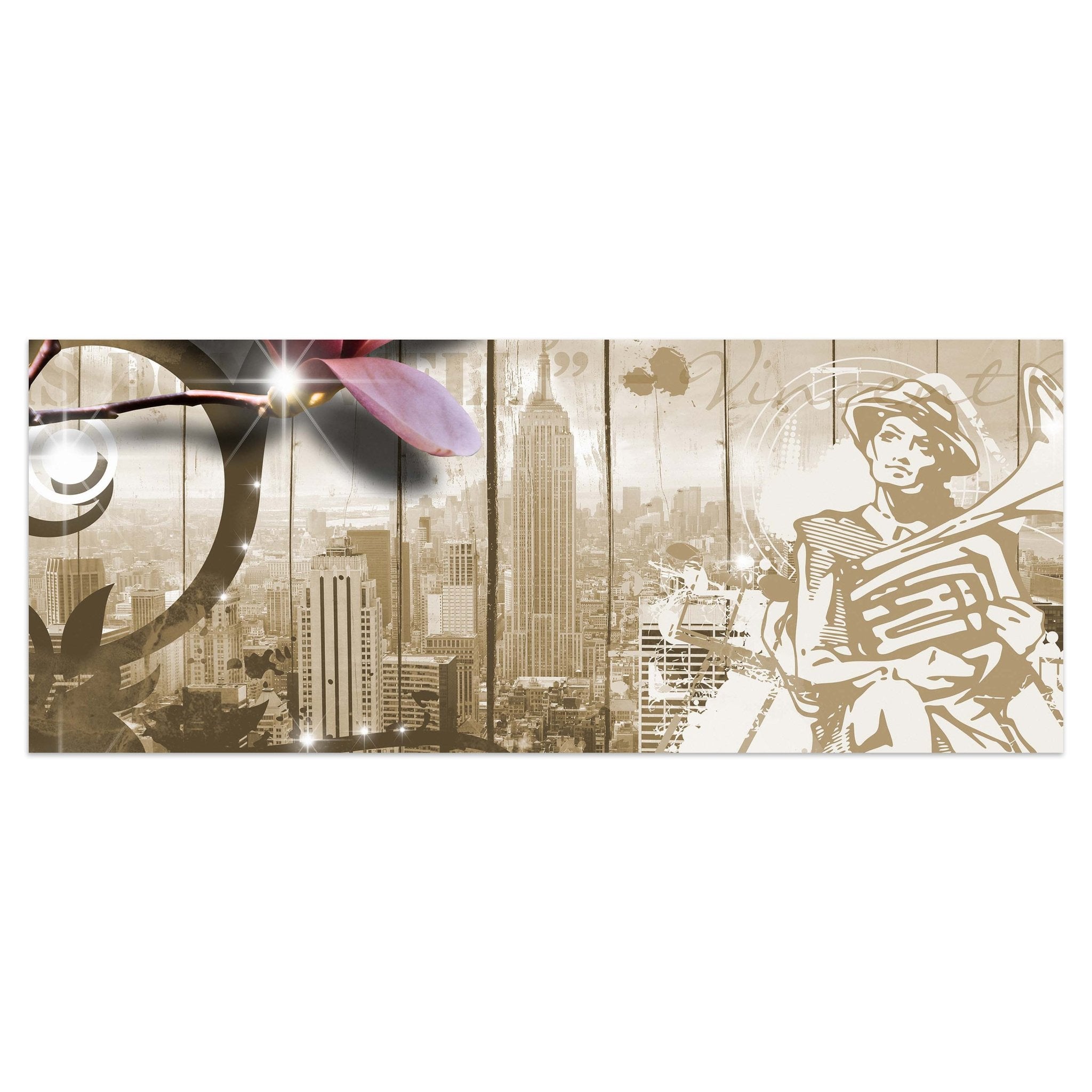 Leinwandbild Musik Vintage Blüten New York M0548 kaufen - Bild 1 Leinwandbild Musik Vintage Blüten New York M0548 kaufen - Bild 1