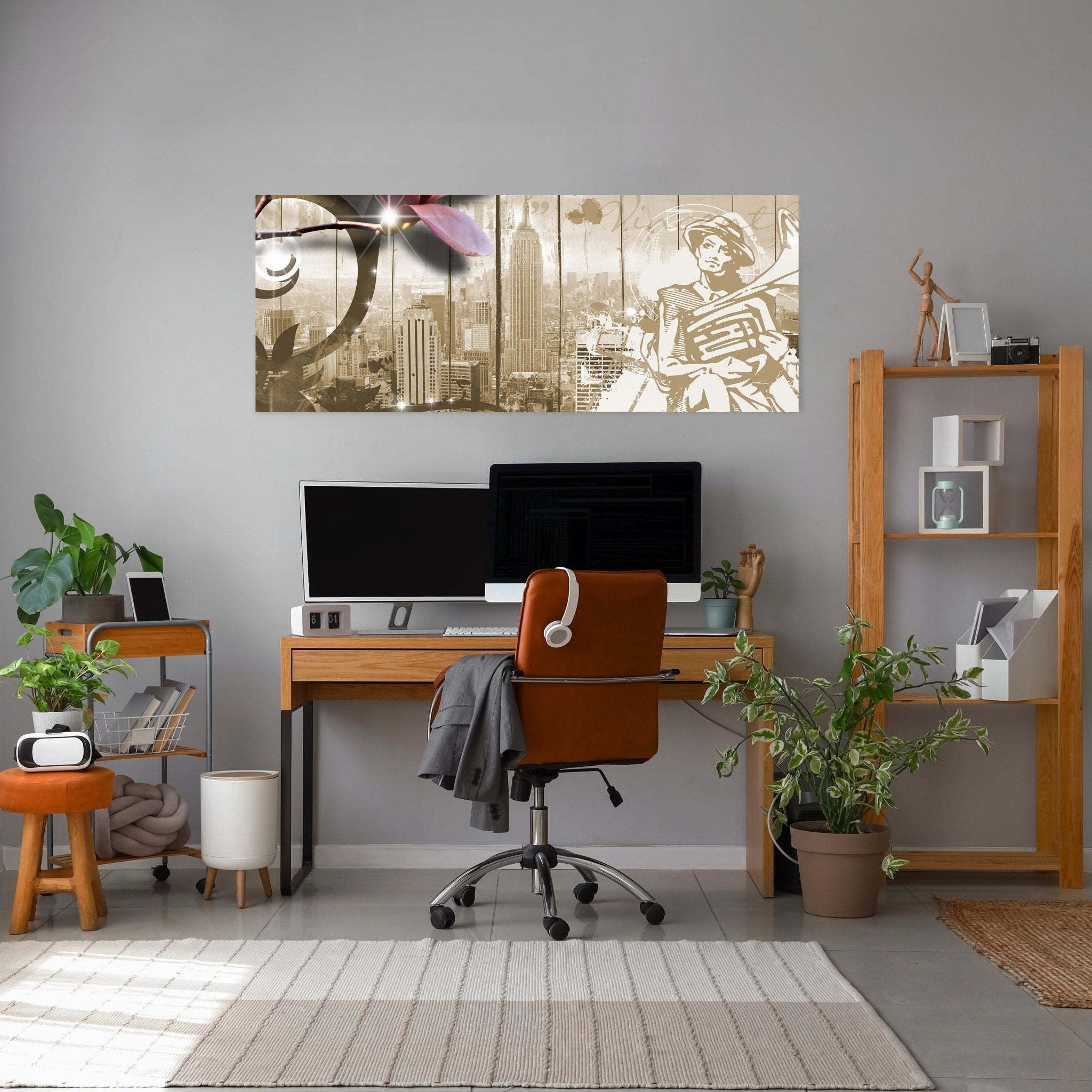 Leinwandbild Musik Vintage Blüten New York M0548 kaufen - Bild 3 Leinwandbild Musik Vintage Blüten New York M0548 kaufen - Bild 3