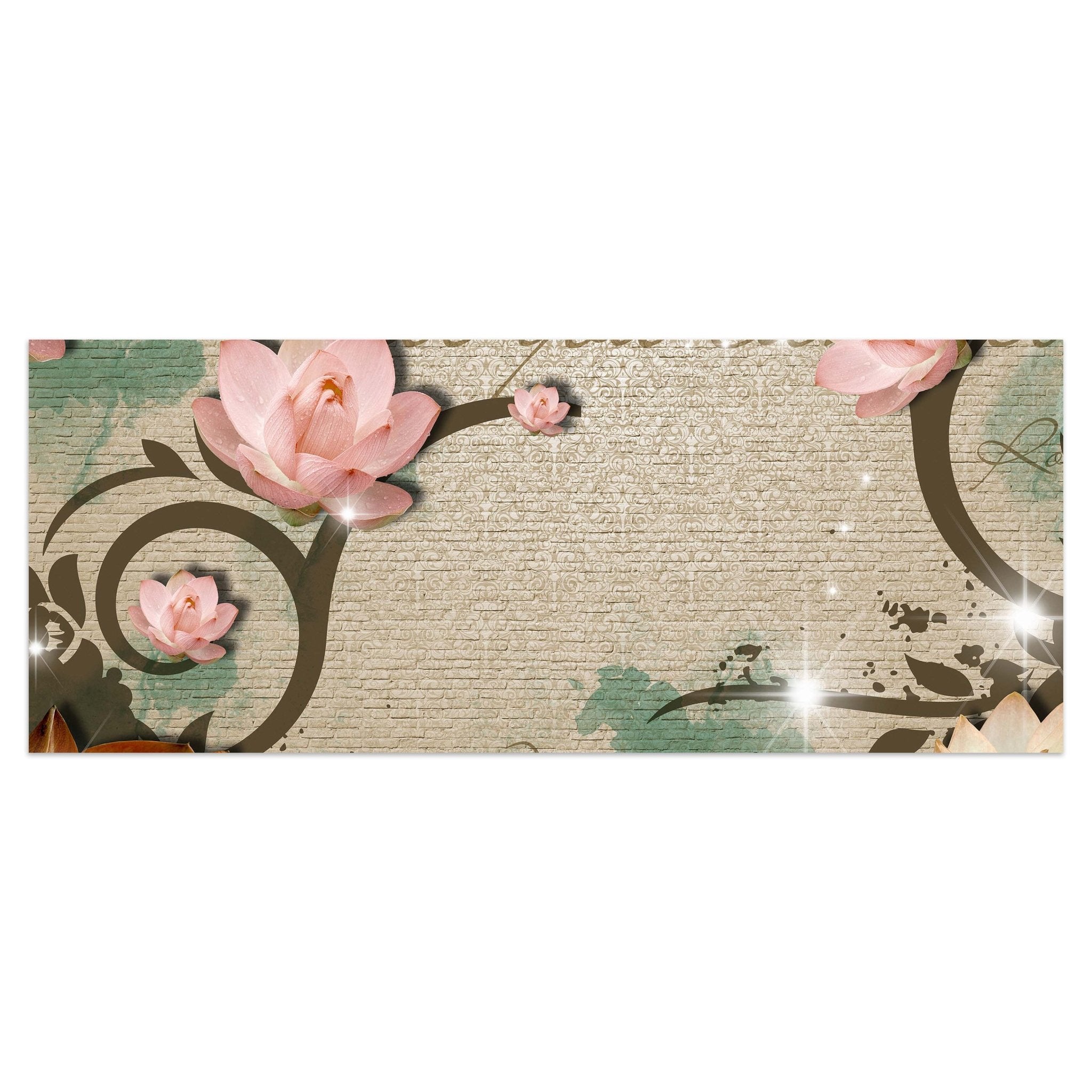 Leinwandbild Klinker hell Vintage Blüten M0551 kaufen - Bild 1 Leinwandbild Klinker hell Vintage Blüten M0551 kaufen - Bild 1