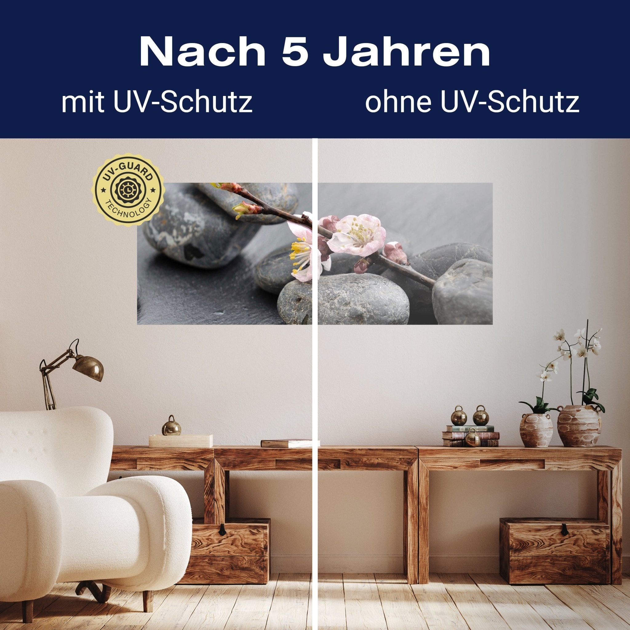 Leinwandbild Blumenast und Steine M0571 kaufen - Bild 9 Leinwandbild Blumenast und Steine M0571 kaufen - Bild 9