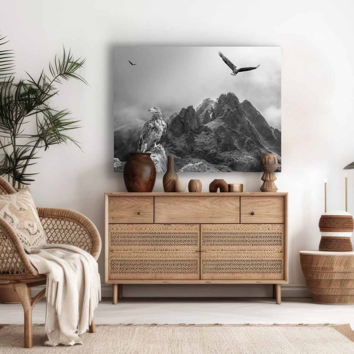 Leinwandbild Schwarz-Weiß, Adler, Landschaft M0572 kaufen - Bild 2 Leinwandbild Schwarz-Weiß, Adler, Landschaft M0572 kaufen - Bild 2