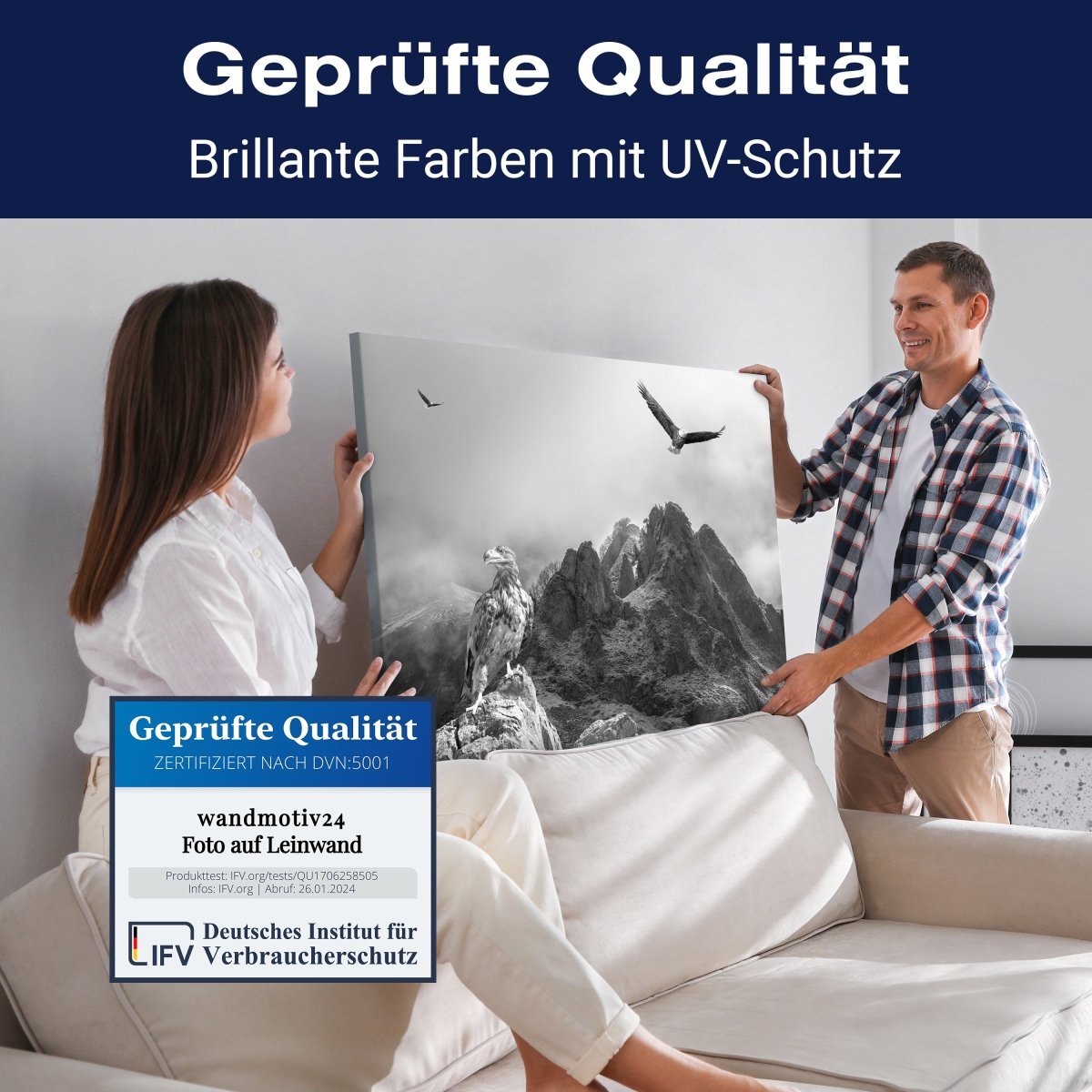 Leinwandbild Schwarz-Weiß, Adler, Landschaft M0572 kaufen - Bild 4 Leinwandbild Schwarz-Weiß, Adler, Landschaft M0572 kaufen - Bild 4