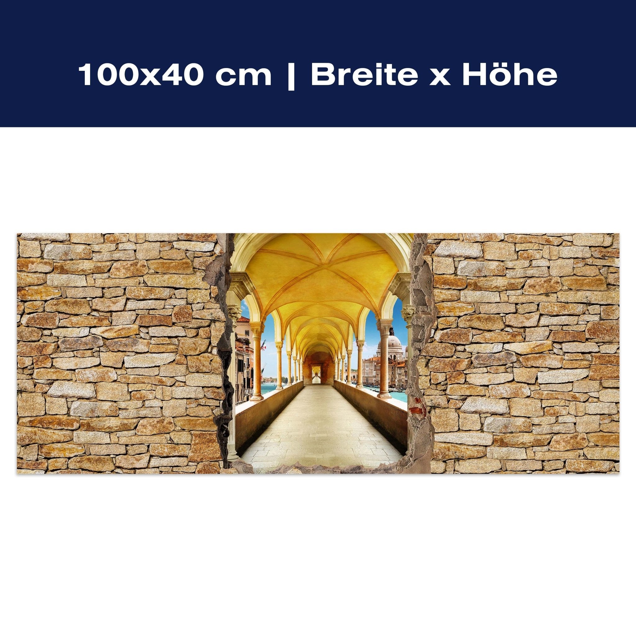 Leinwandbild Mauerloch mit Tunnel M0574 Leinwandbild Mauerloch mit Tunnel M0574