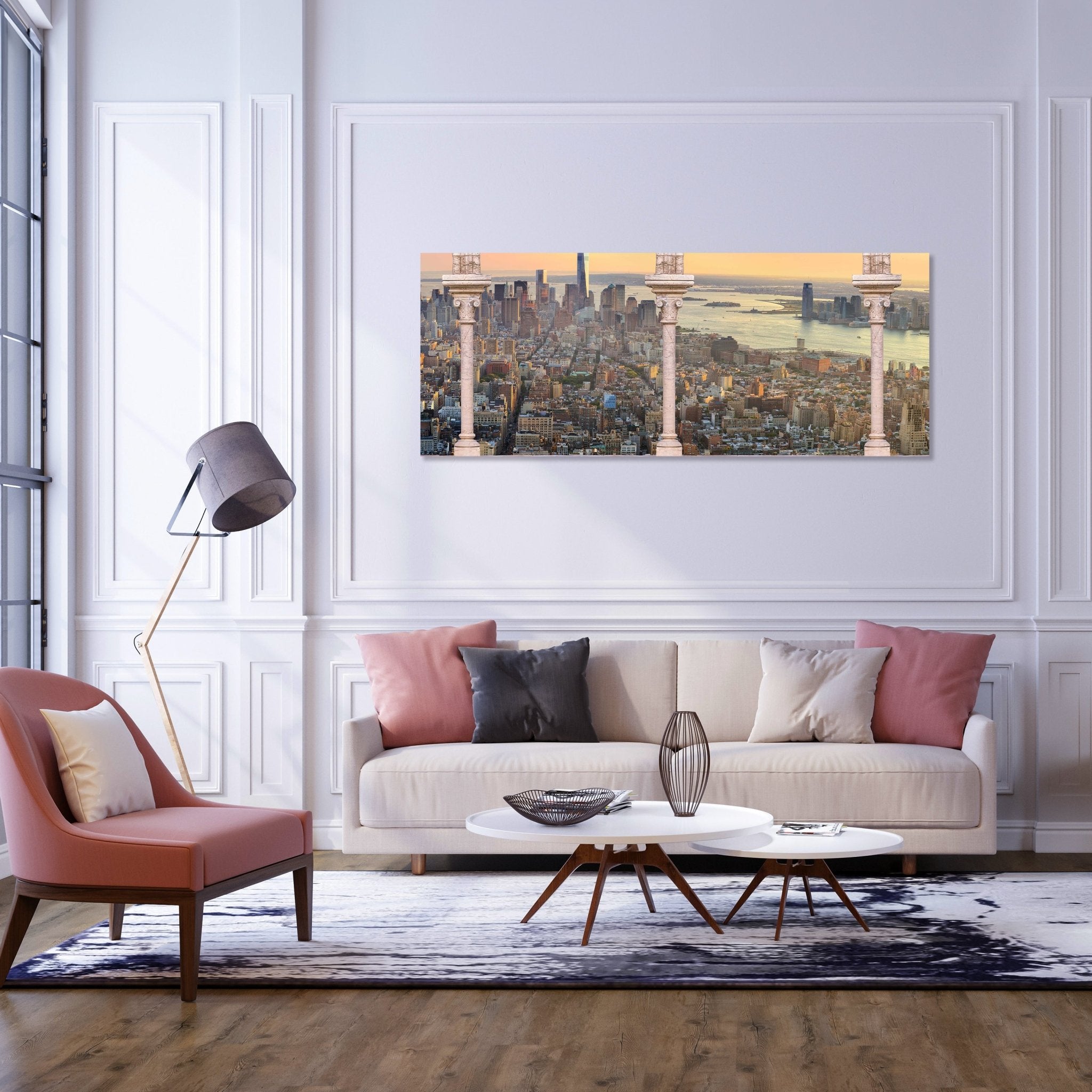 Leinwandbild Spalten balkon mit aussicht auf Manhattan M0575 kaufen - Bild 2 Leinwandbild Spalten balkon mit aussicht auf Manhattan M0575 kaufen - Bild 2