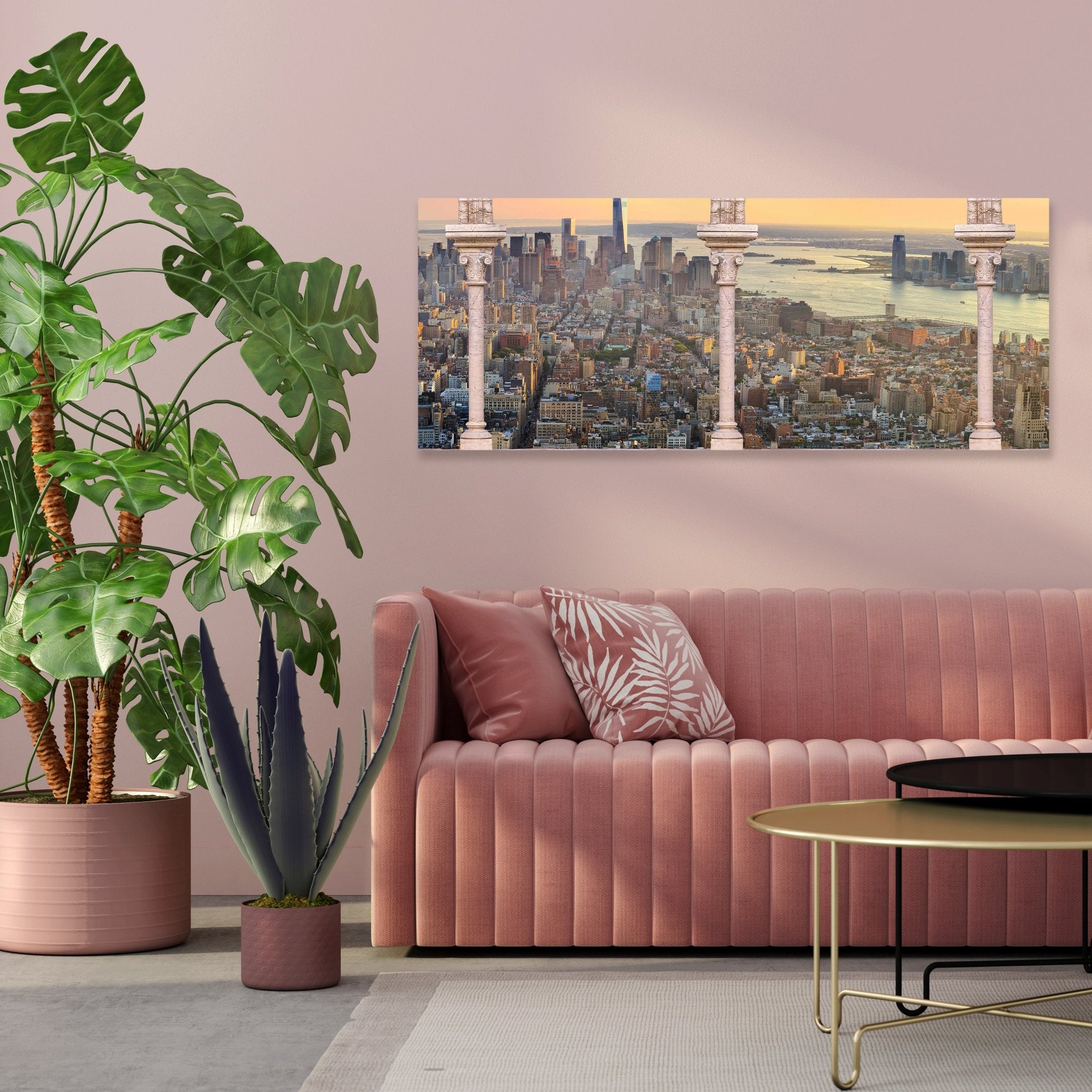 Leinwandbild Spalten balkon mit aussicht auf Manhattan M0575 kaufen - Bild 3 Leinwandbild Spalten balkon mit aussicht auf Manhattan M0575 kaufen - Bild 3
