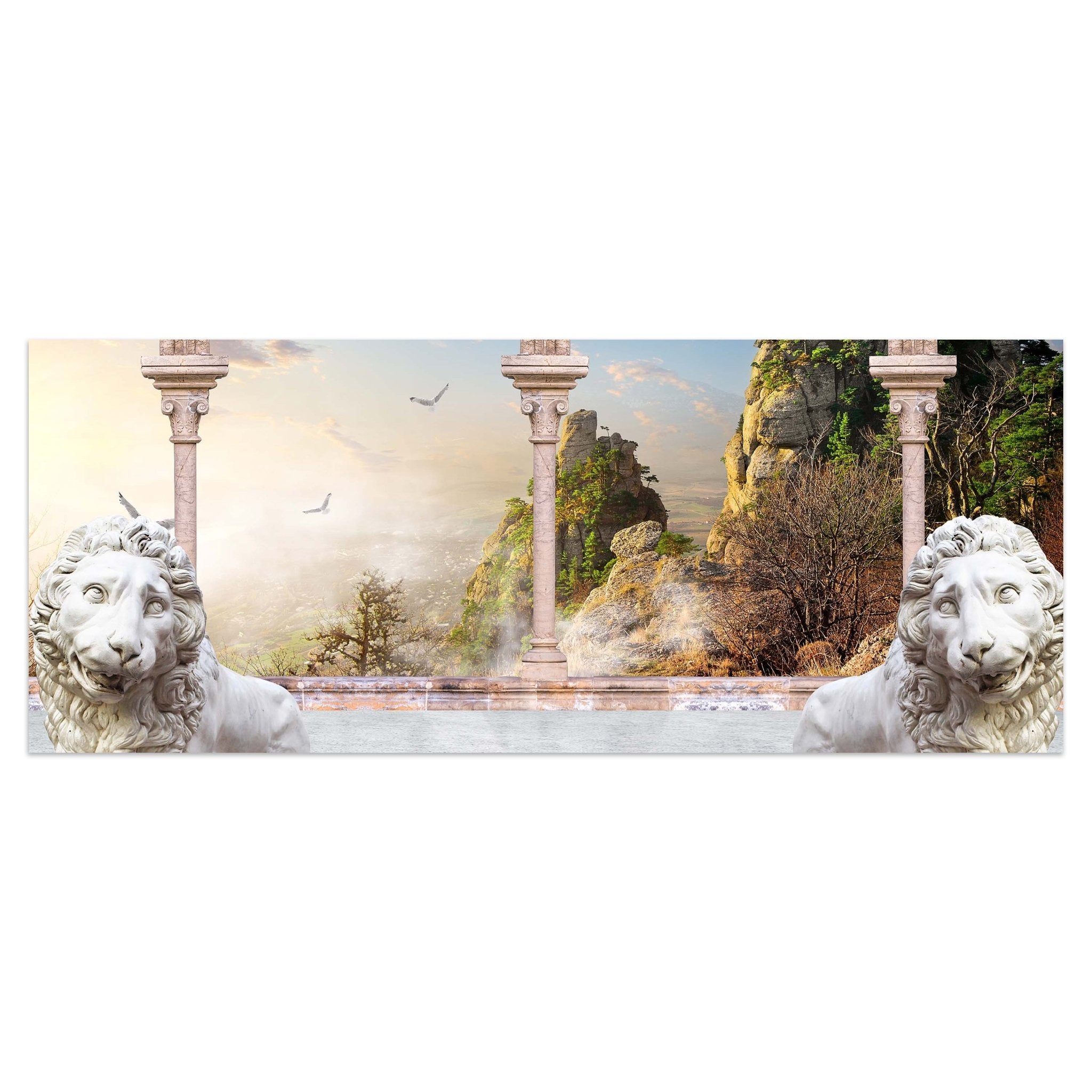 Leinwandbild Spalten mit Löwen M0578 kaufen - Bild 1