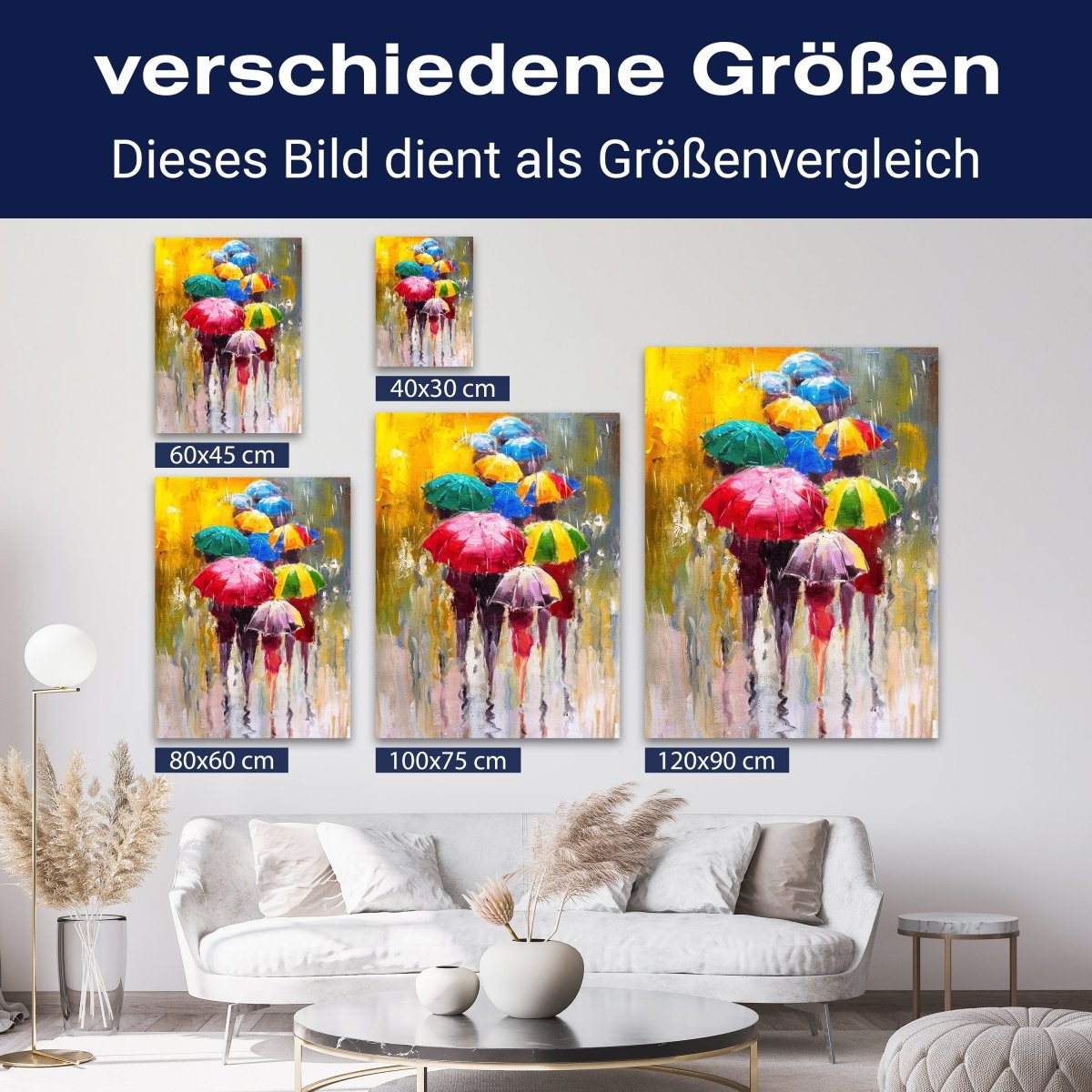 Leinwandbild Malerei, Regenschirme, Menschen M0593 kaufen - Bild 8 Leinwandbild Malerei, Regenschirme, Menschen M0593 kaufen - Bild 8