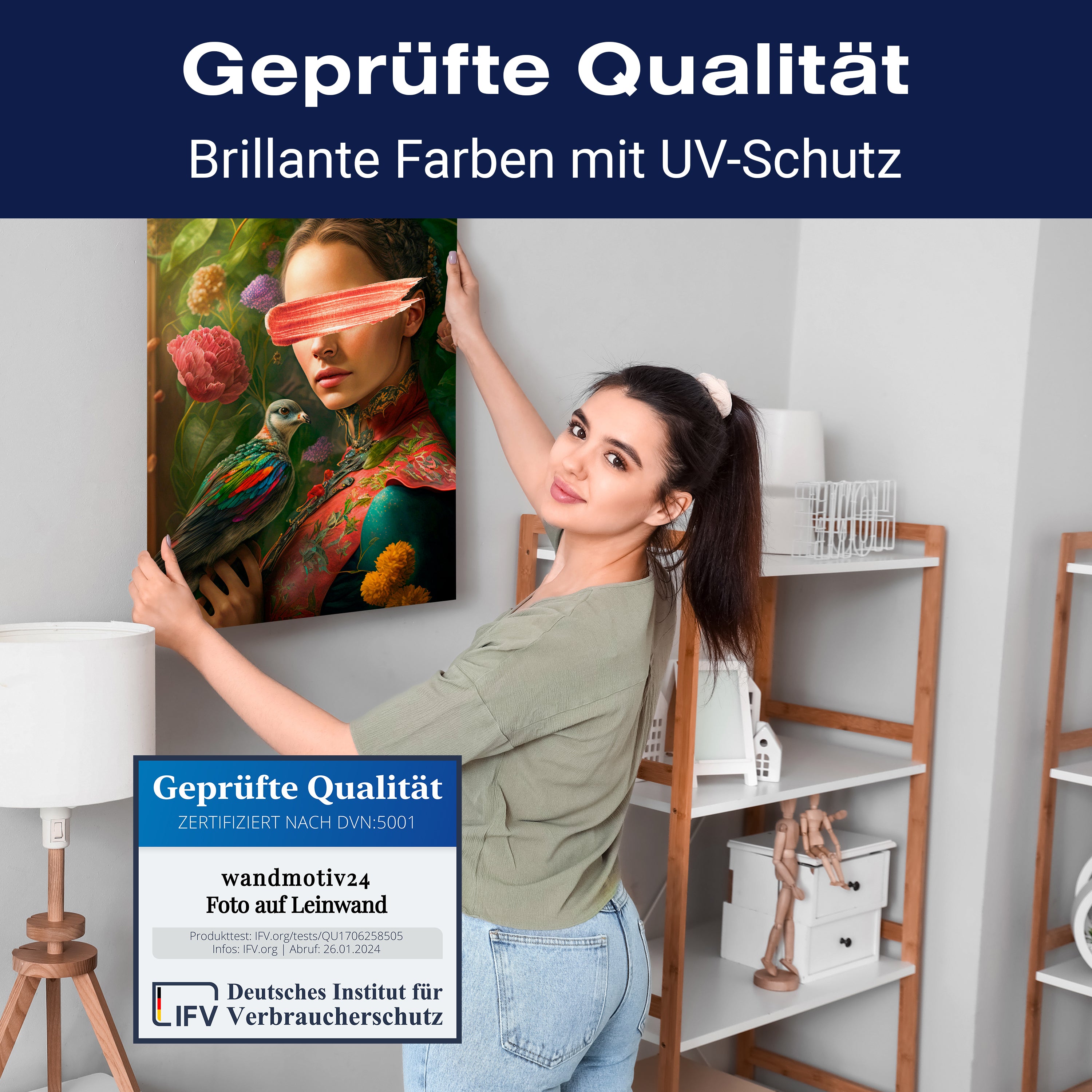 Leinwandbild Digital Art, Frau, Taube, Hochformat M0601 kaufen - Bild 4 Leinwandbild Digital Art, Frau, Taube, Hochformat M0601 kaufen - Bild 4