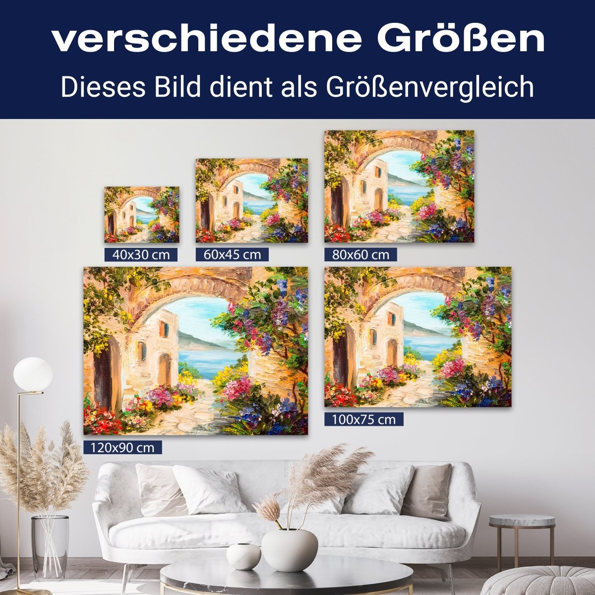 Leinwandbild Malerei, Gasse, mediterran Querformat M0610 kaufen - Bild 8 Leinwandbild Malerei, Gasse, mediterran Querformat M0610 kaufen - Bild 8
