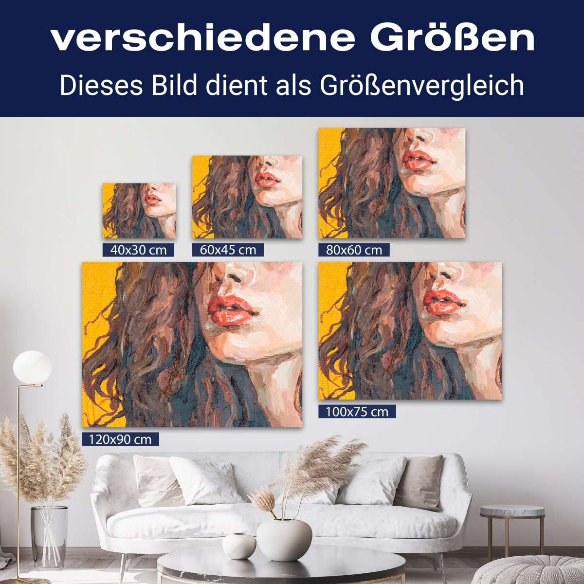 Leinwandbild Malerei, Frau, Lippen, Querformat M0618 kaufen - Bild 8 Leinwandbild Malerei, Frau, Lippen, Querformat M0618 kaufen - Bild 8