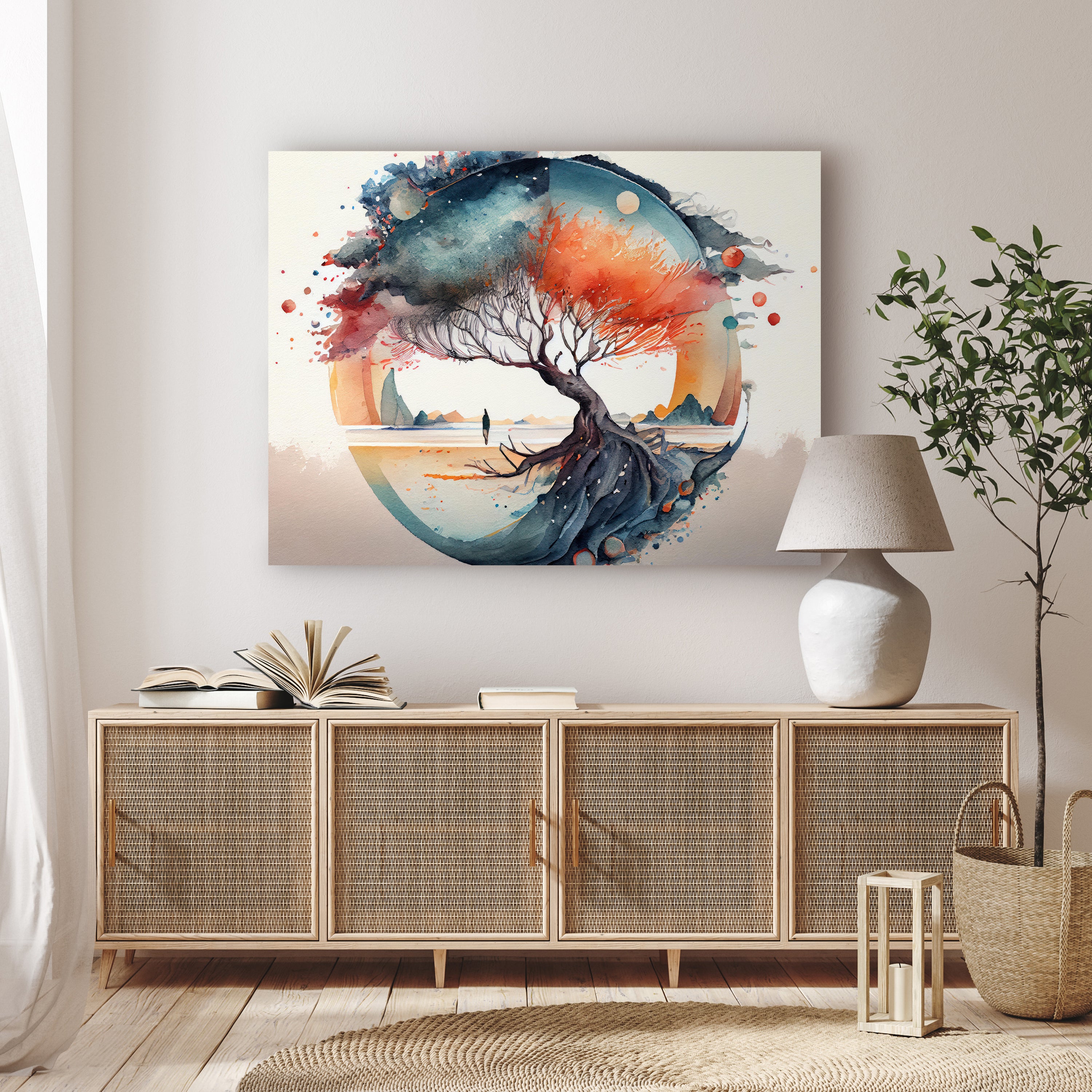Leinwandbild Aquarell, Baum, Querformat M0622 kaufen - Bild 2 Leinwandbild Aquarell, Baum, Querformat M0622 kaufen - Bild 2